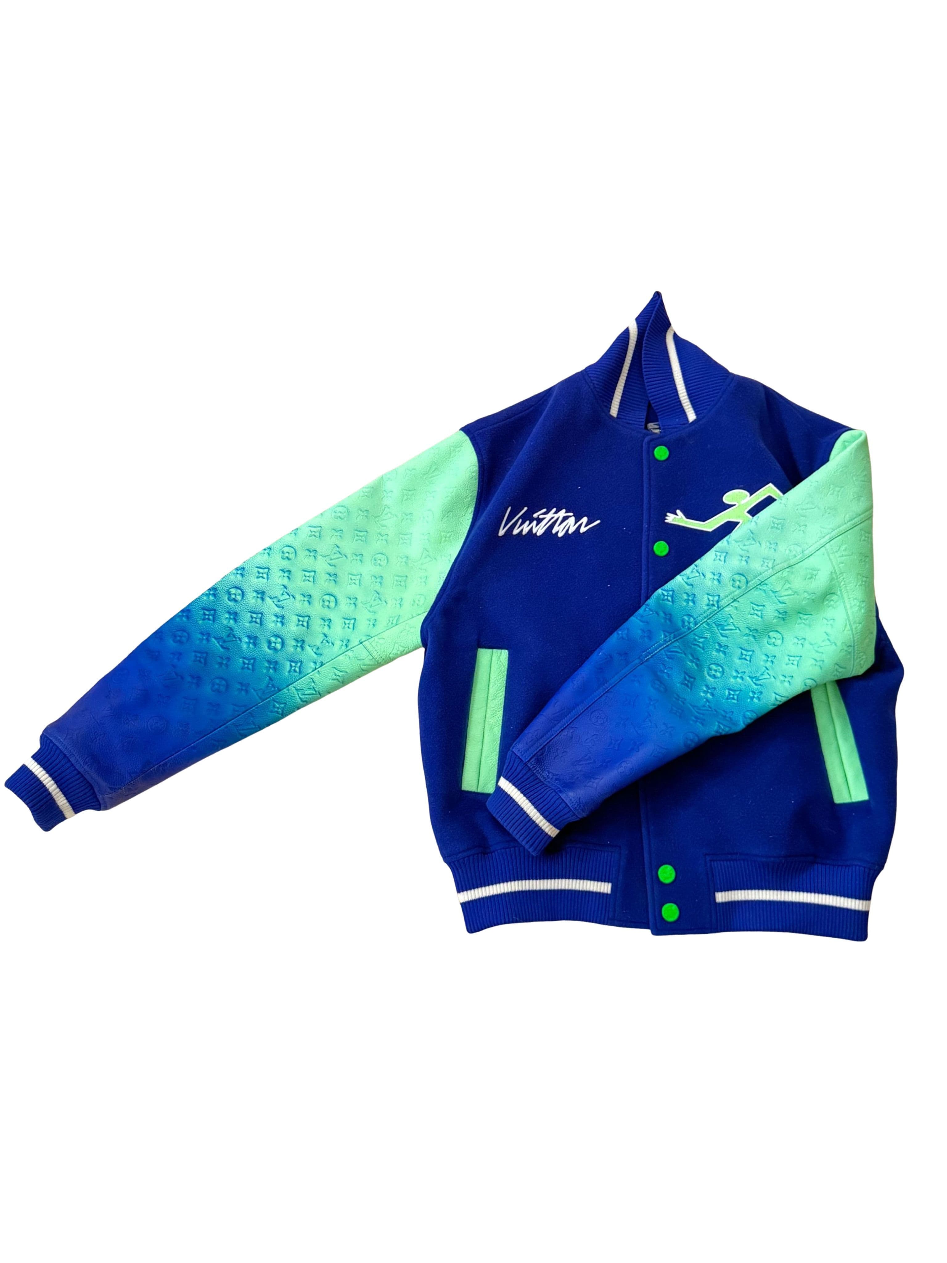 Louis Vuitton Mix Gradient Leather Bomber Varsity Jacket