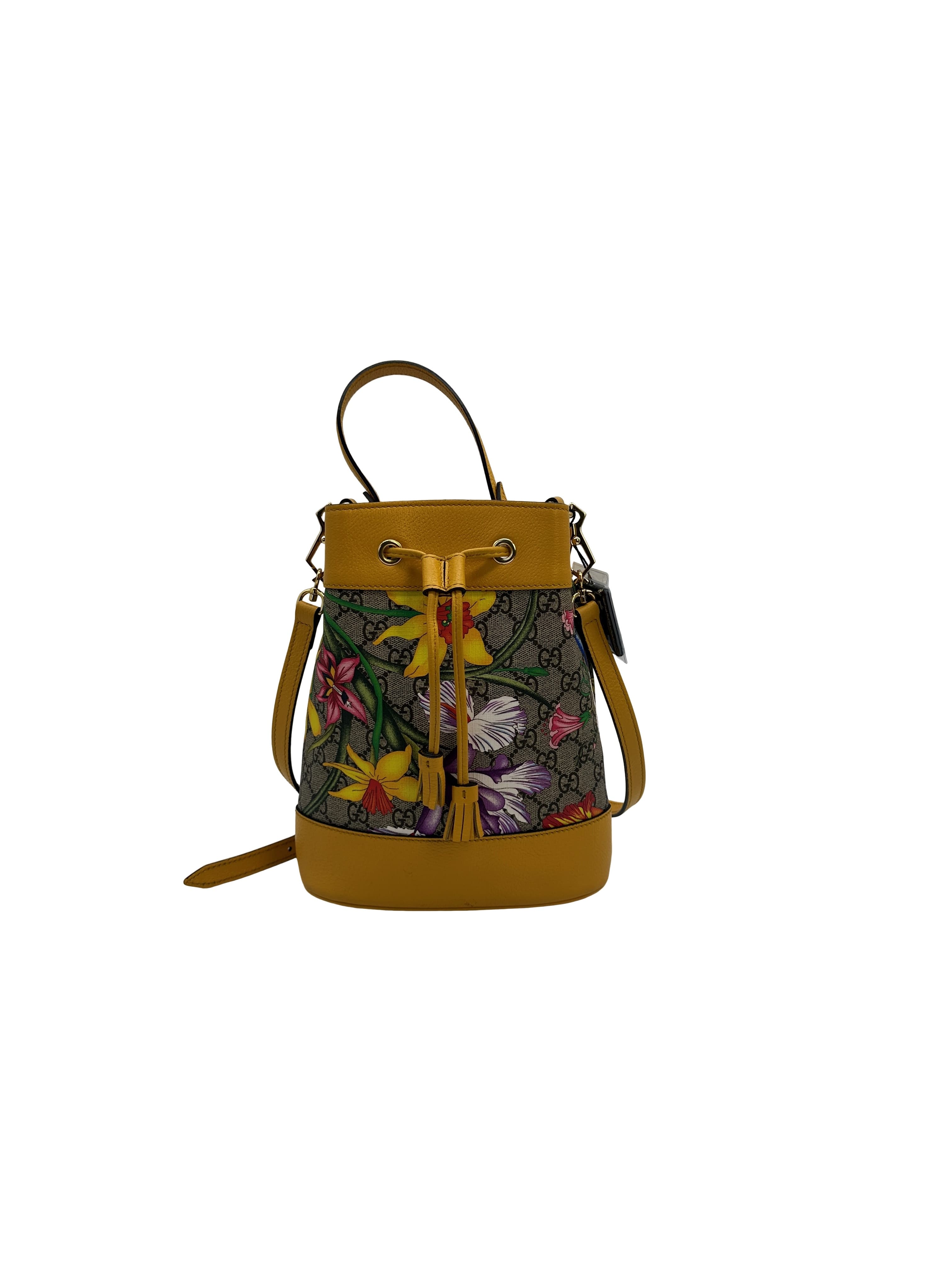 Gucci GG Supreme Monogram Flora Small Ophidia Bucket Bag
