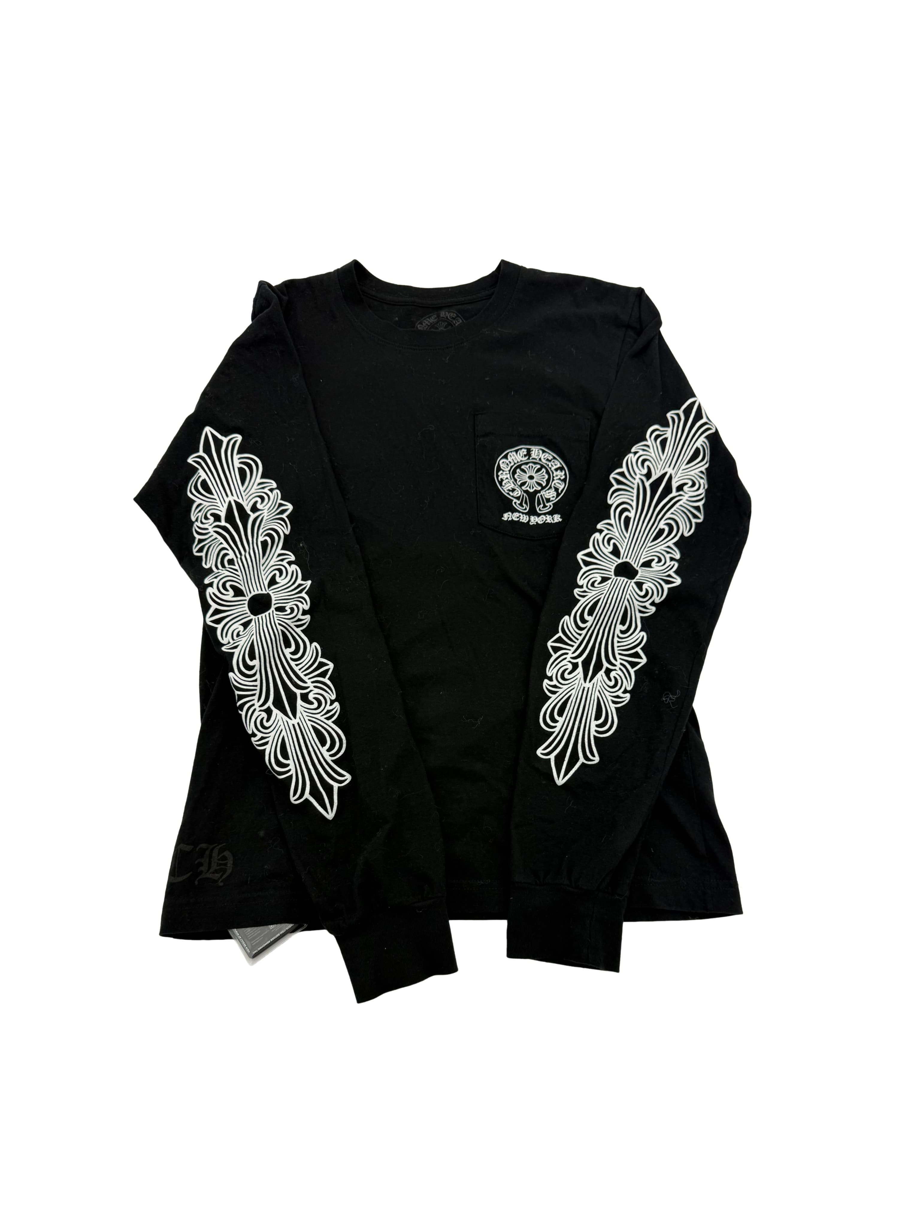 Chrome Hearts Horseshoe "New York" black long sleeve t-shirt Size S