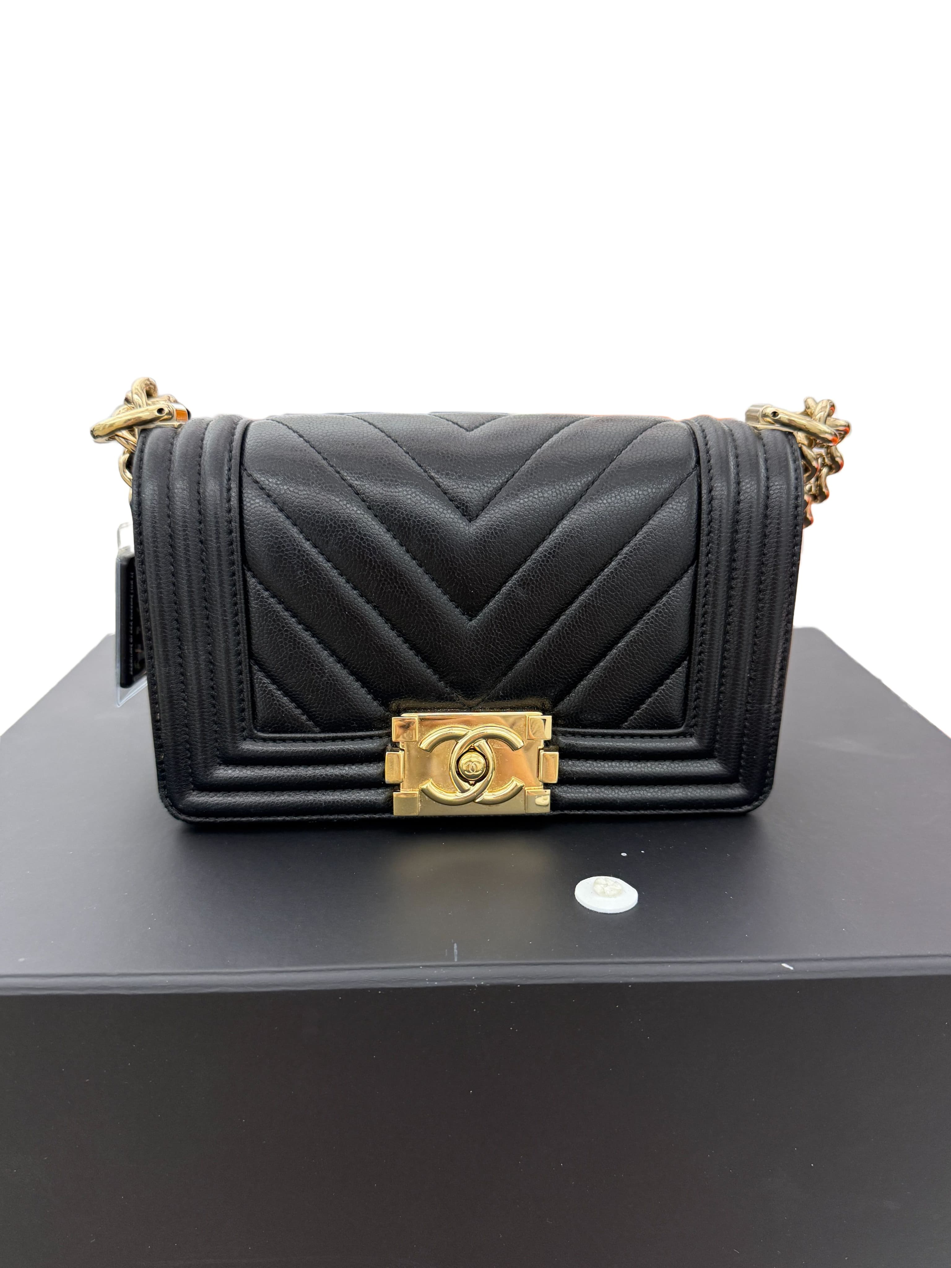 CHANEL Boy Flap Bag Chevron Lambskin Small Shoulder Bag