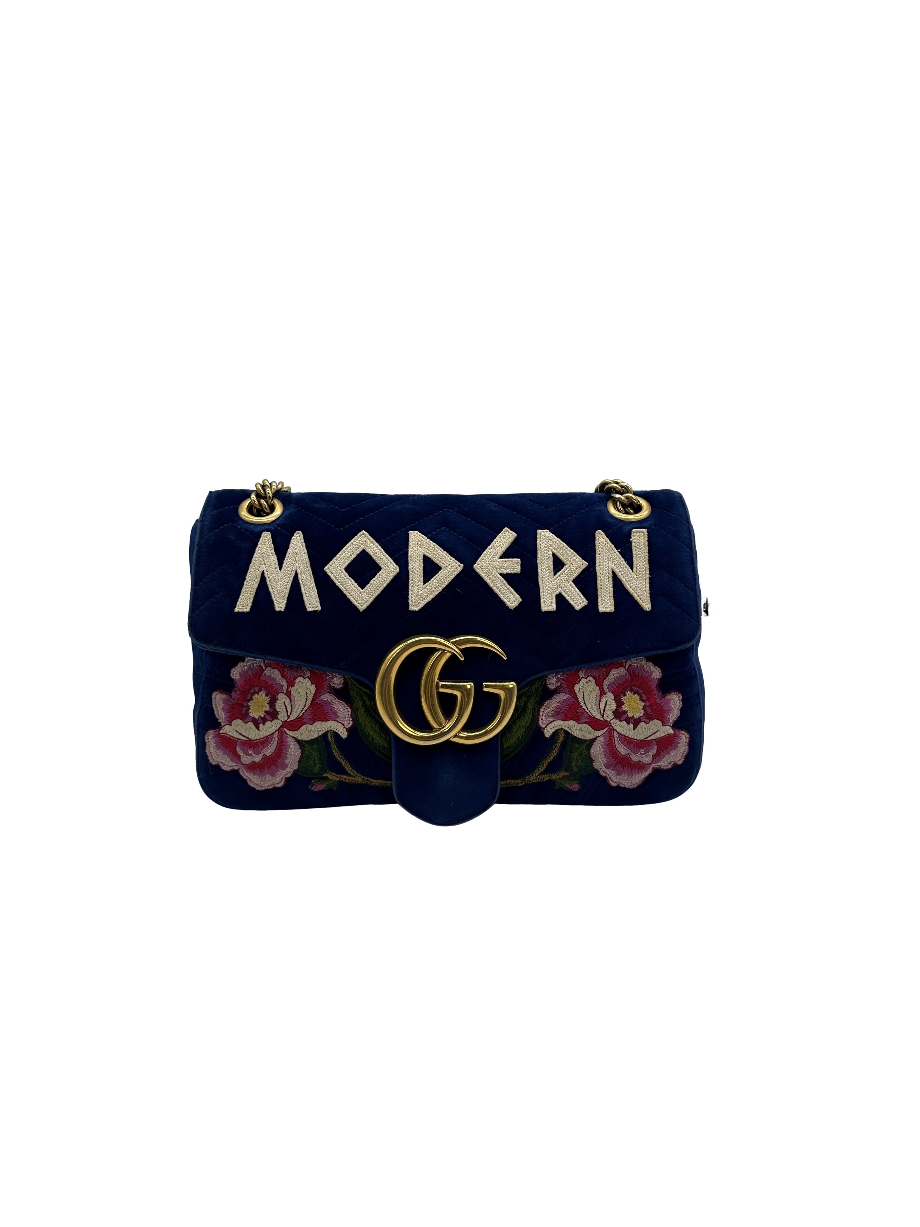 Gucci GG Marmont Medium - Blue Shoulder Bags
