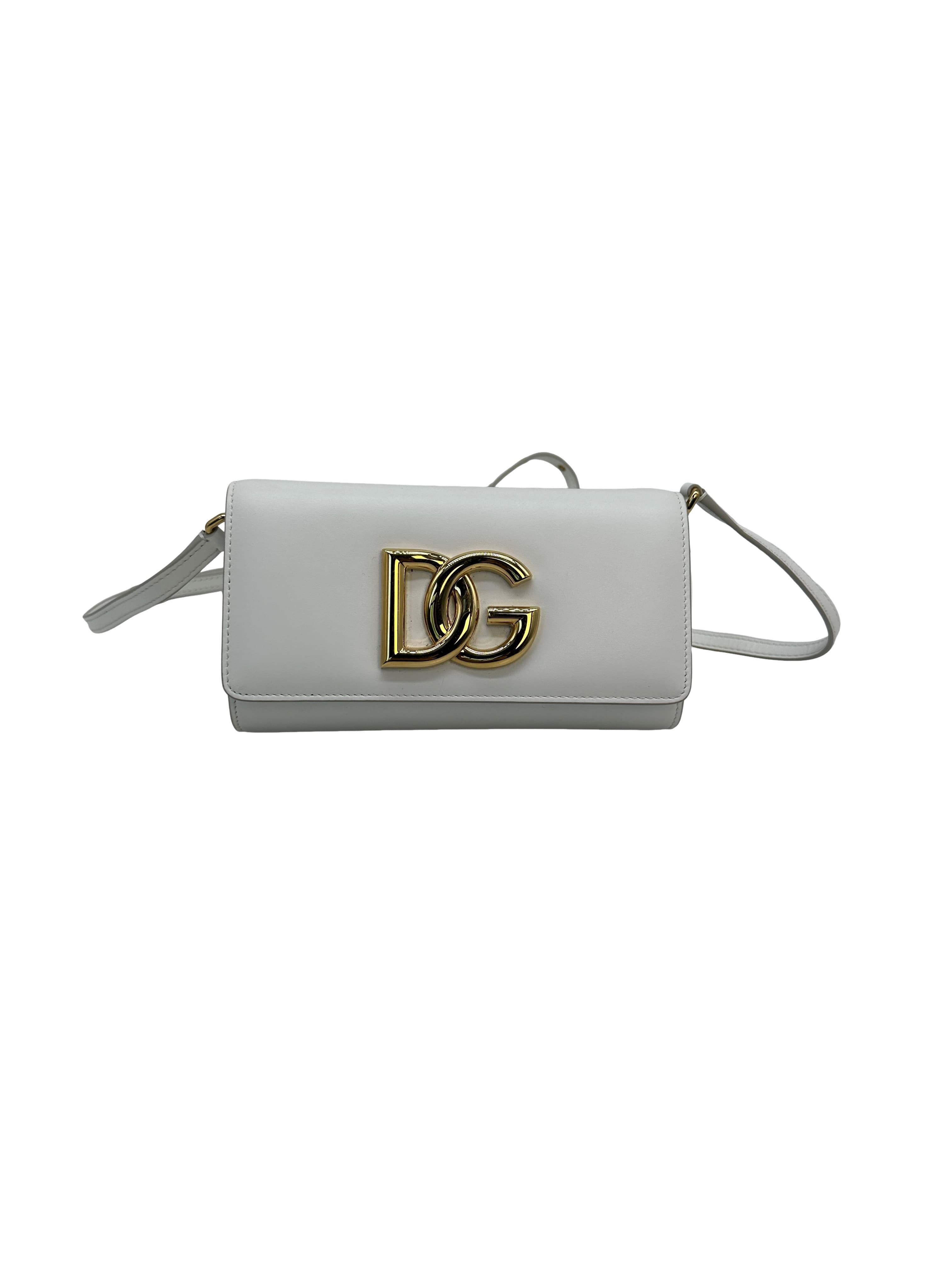 Dolce & Gabbana White Leather Crossbody Bag
