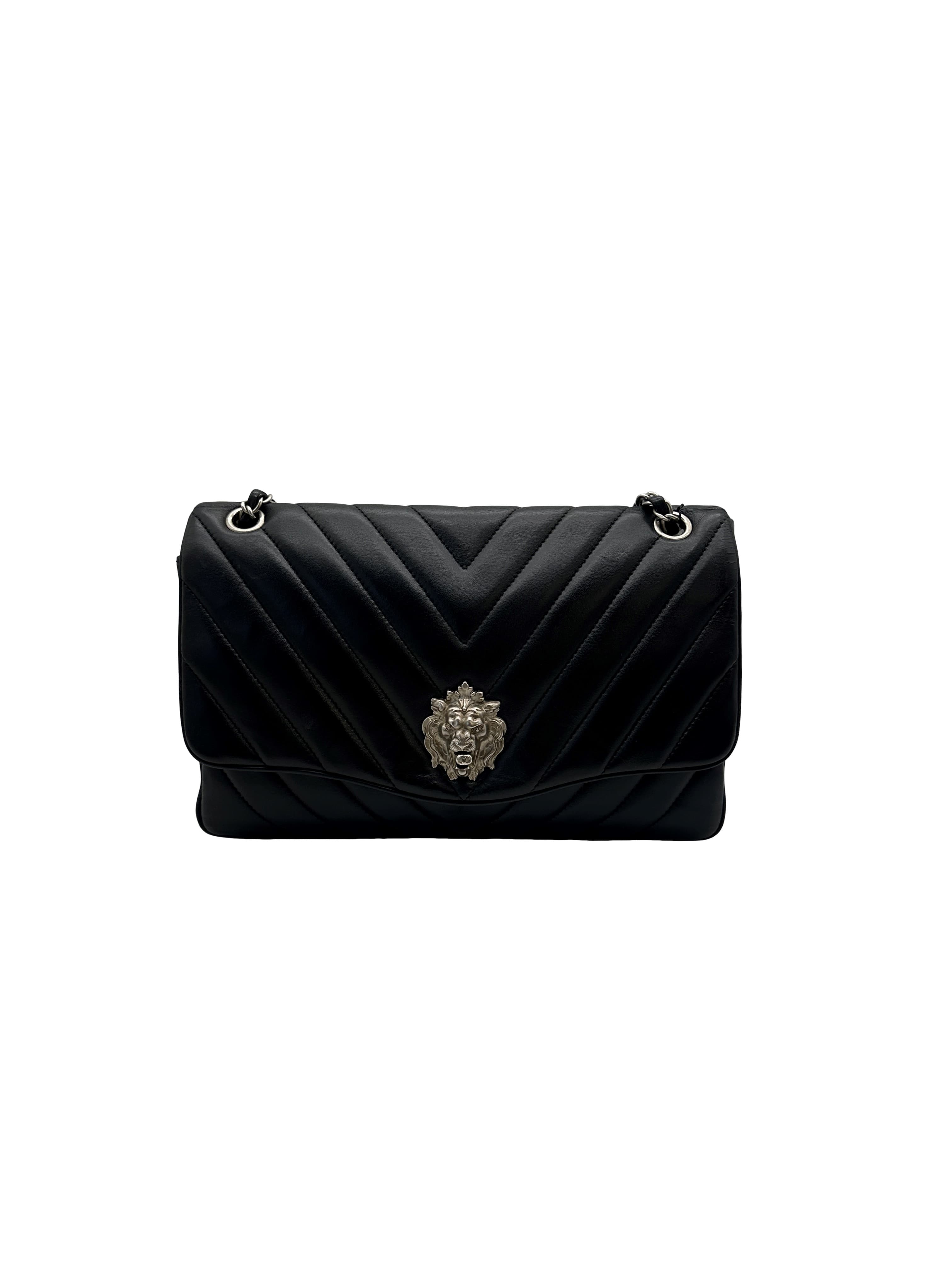 Chanel Leo Lion Jumbo Flap Bag - Black Shoulder Bags