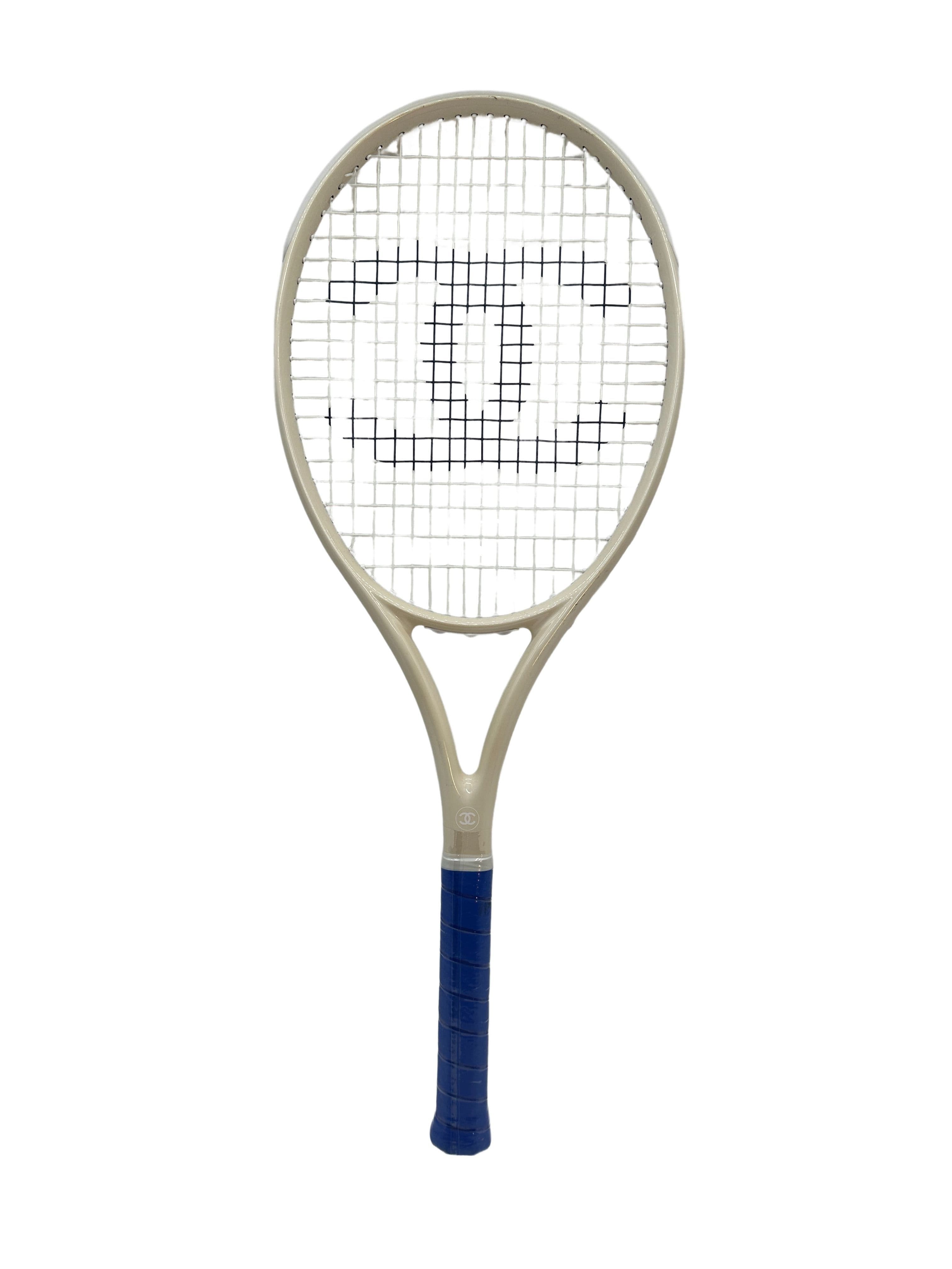 Chanel New Ivory and Blue Tennis Racket