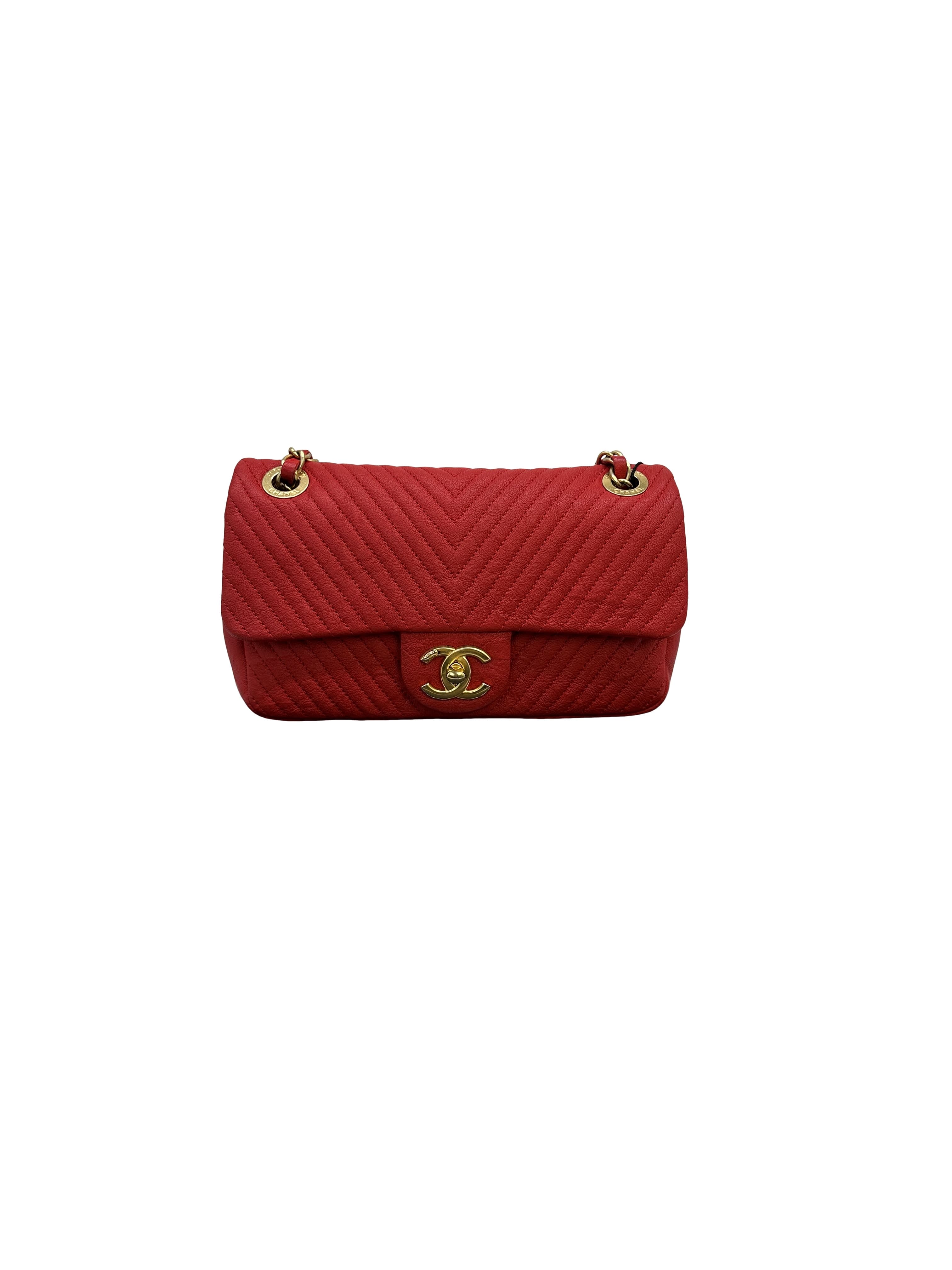 Chanel Surpique Chevron Flap Bag
