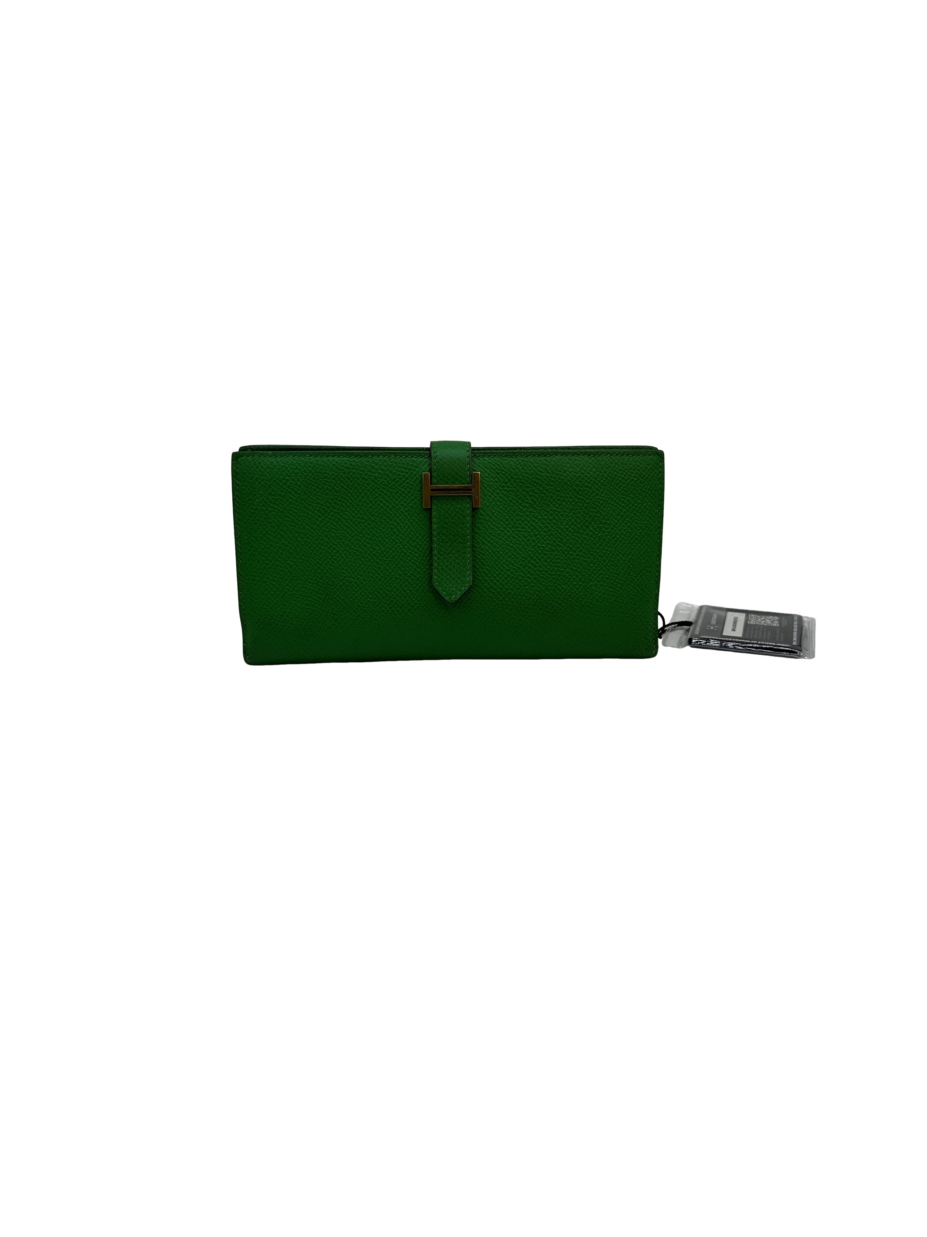 Hermès Bearn Soufflet Chevre Leather Wallet
