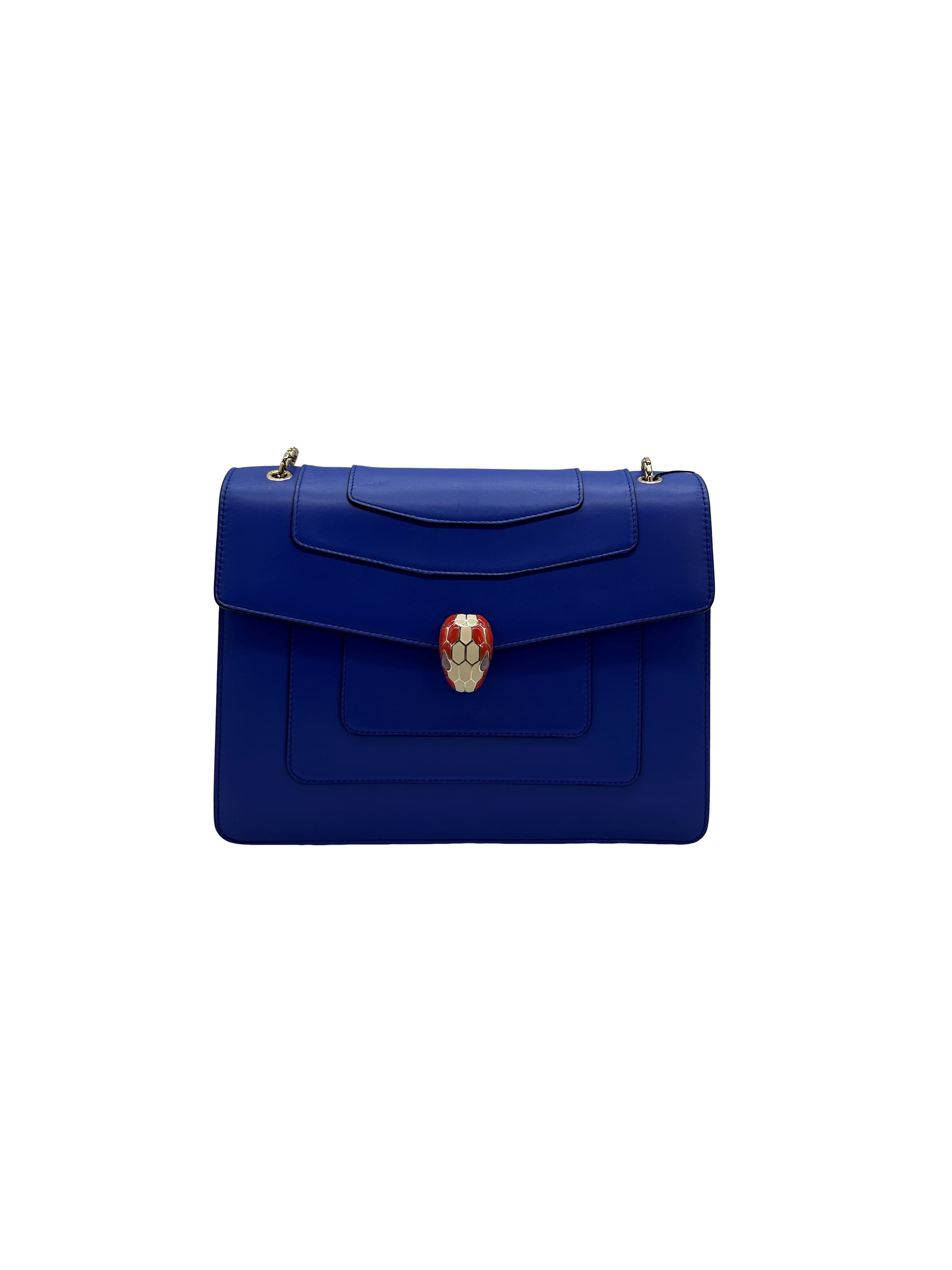 Bvlgari Leather Serpenti - Blue Shoulder Bags, Handbags