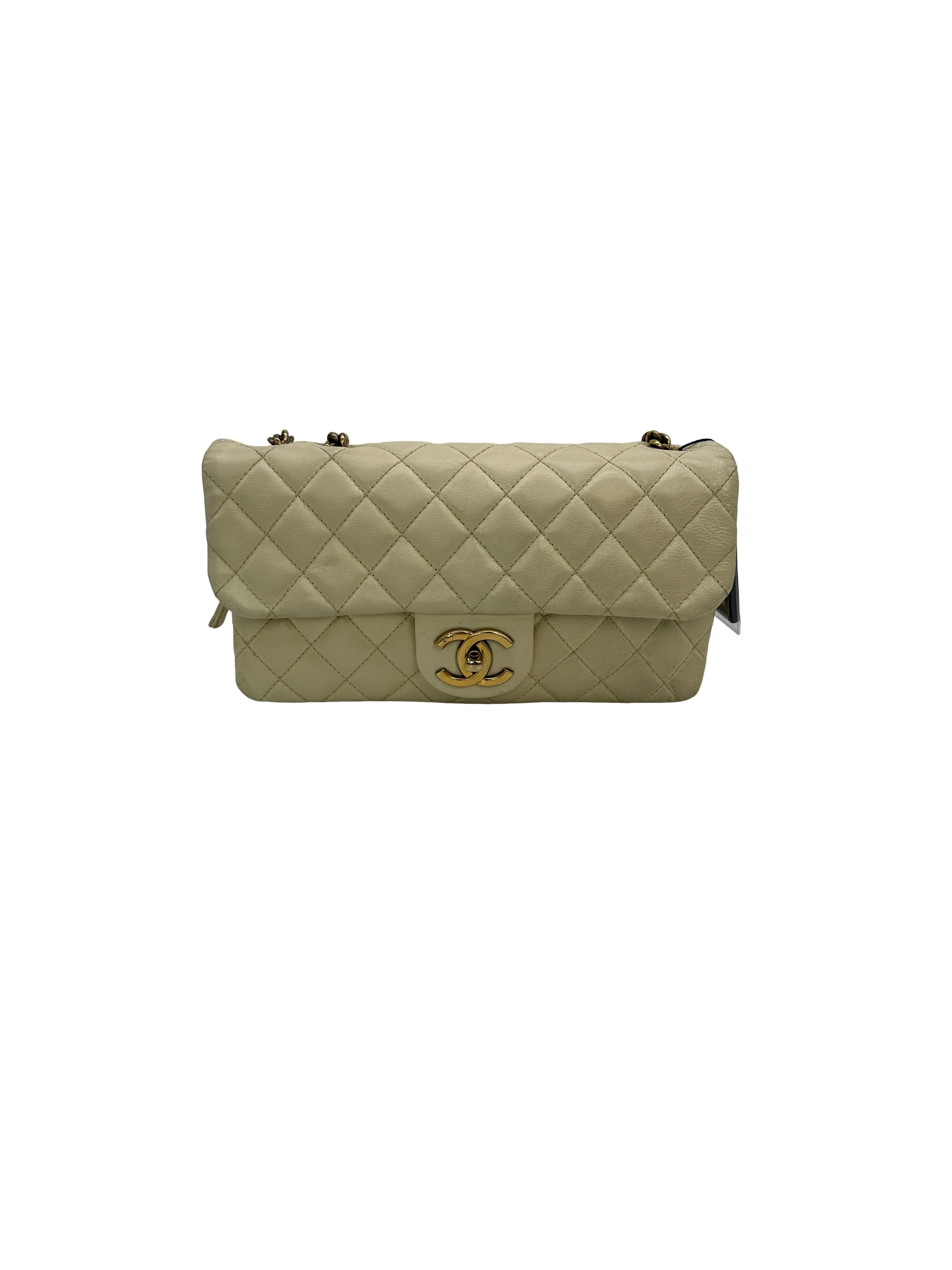 Chanel Cream Quilted Leather Bag