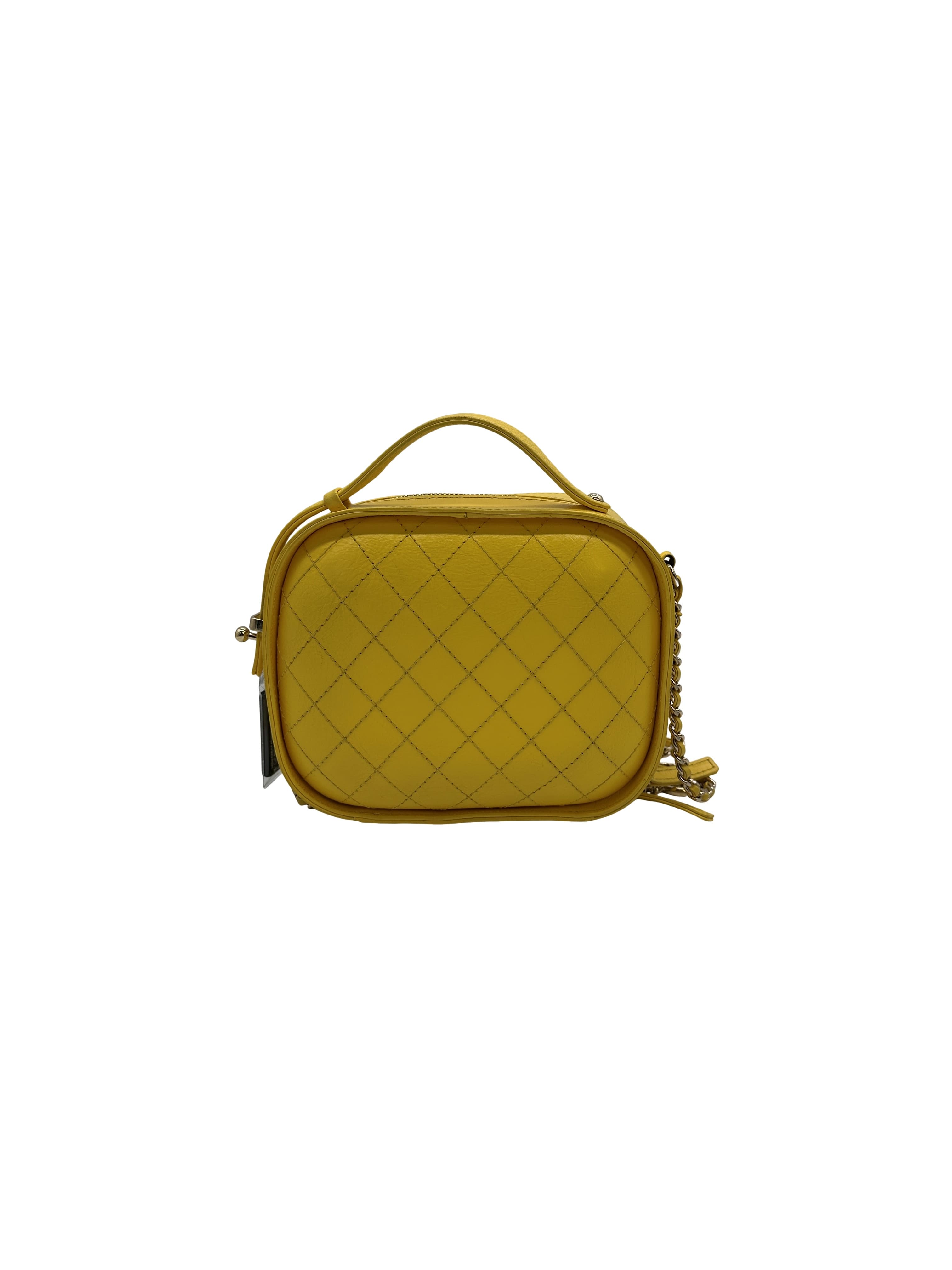 Chanel Goatskin Small Casual Trip Camera Case Yellow