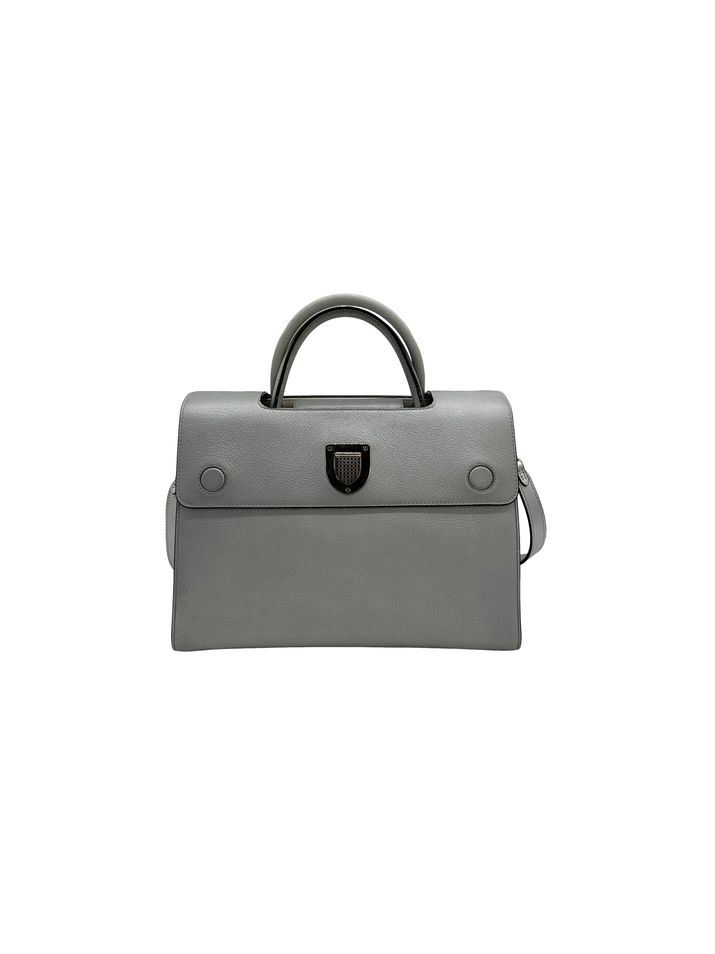 Christian Dior Bullcalf Medium Diorever Flap Meteorite Grey