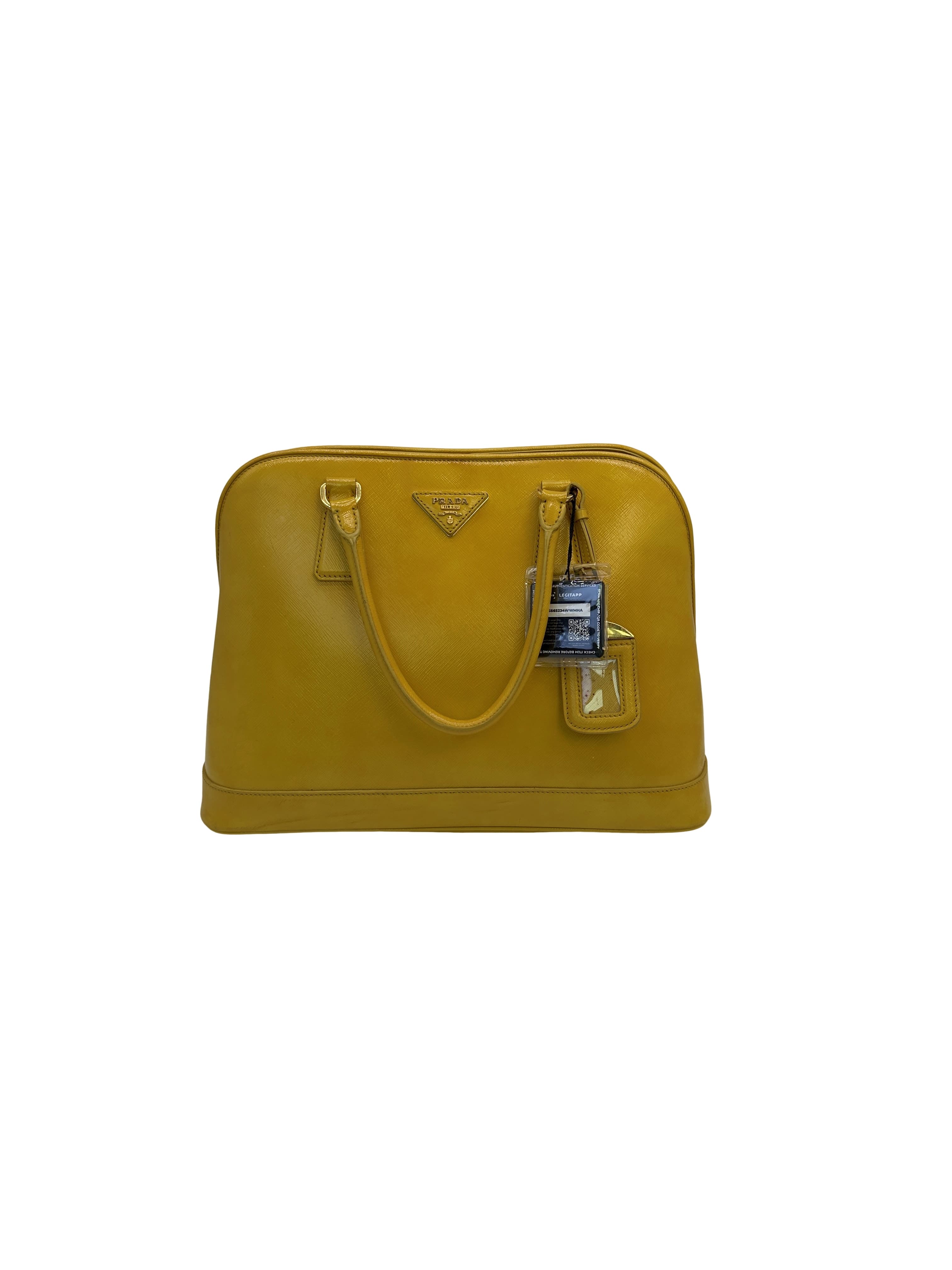Prada Yellow Saffiano Vernice Leather