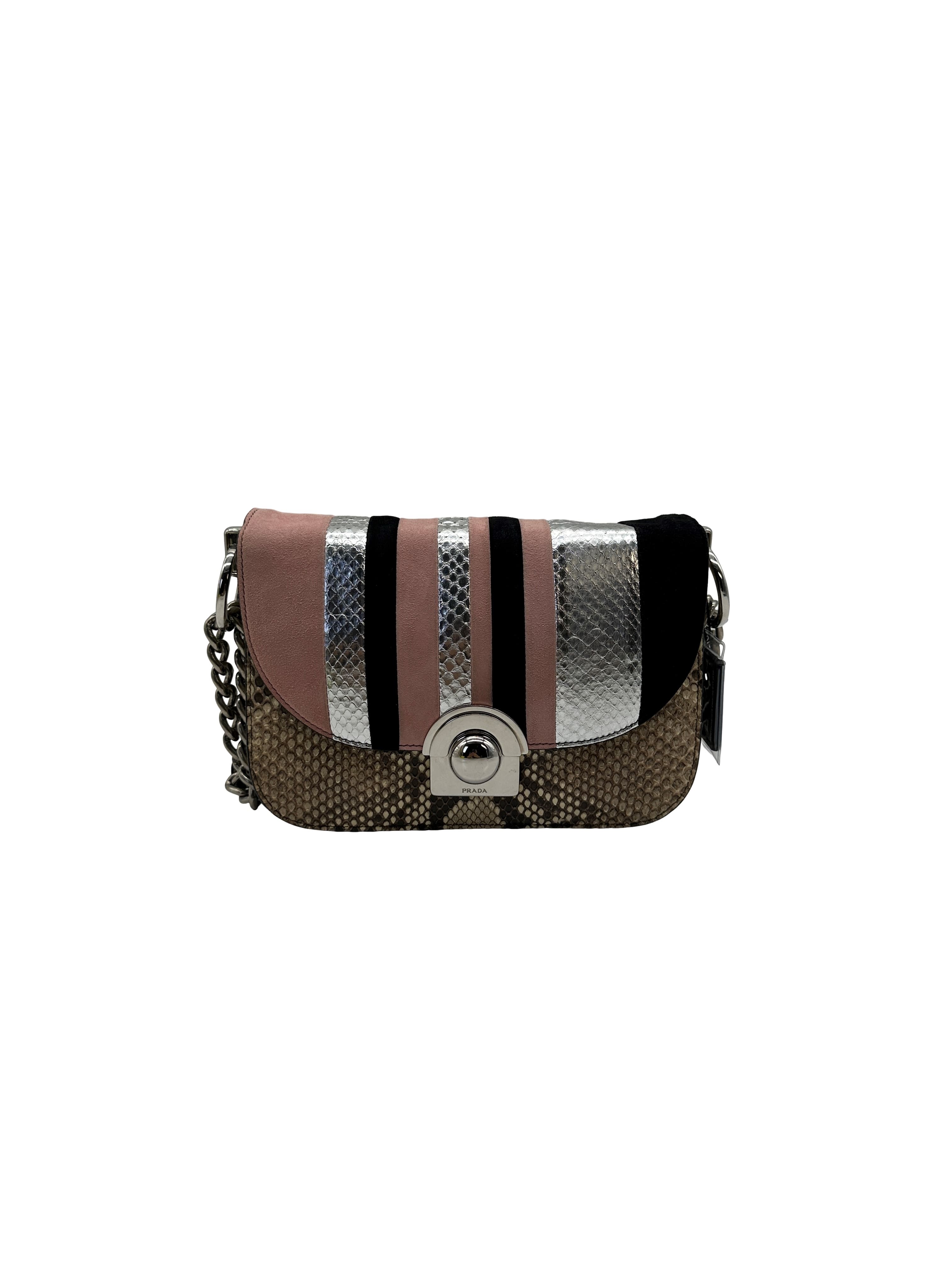 Prada Ayers Python Arcade Bag - Metallic Shoulder Bags