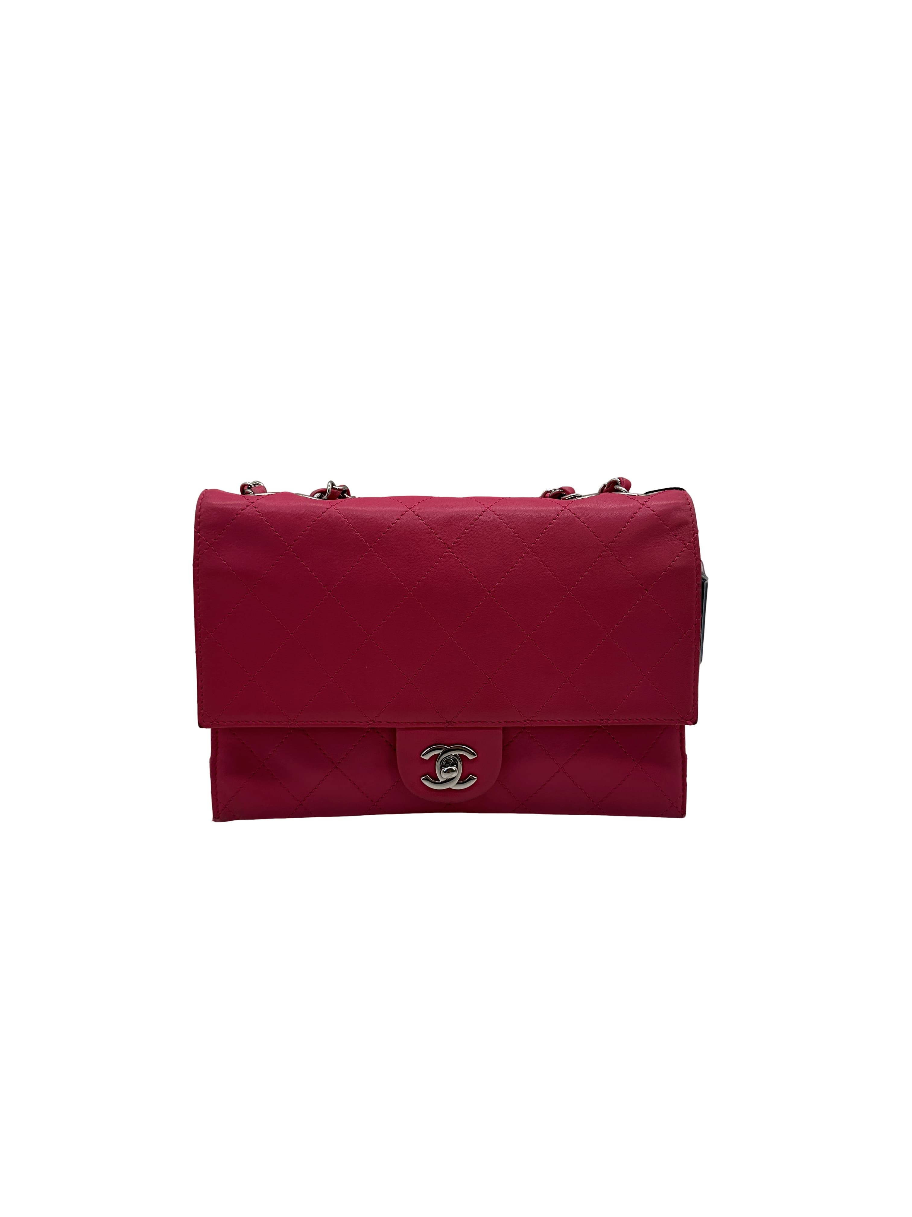 Chanel Accordion 3 Flap Bag - Pink Shoulder Bags