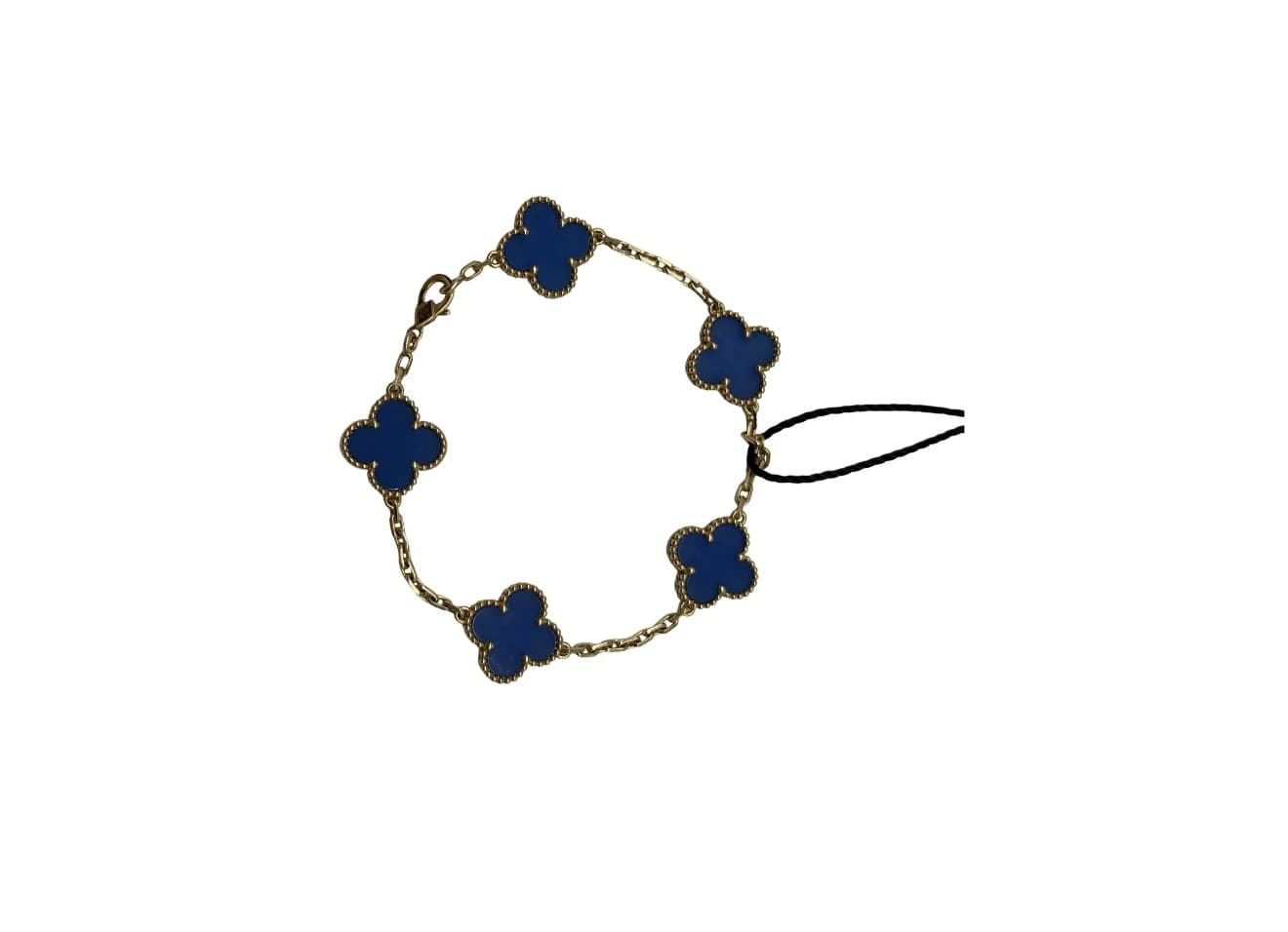 Van Cleef & Arpels 18K Yellow Gold Blue Agate 5 Motifs