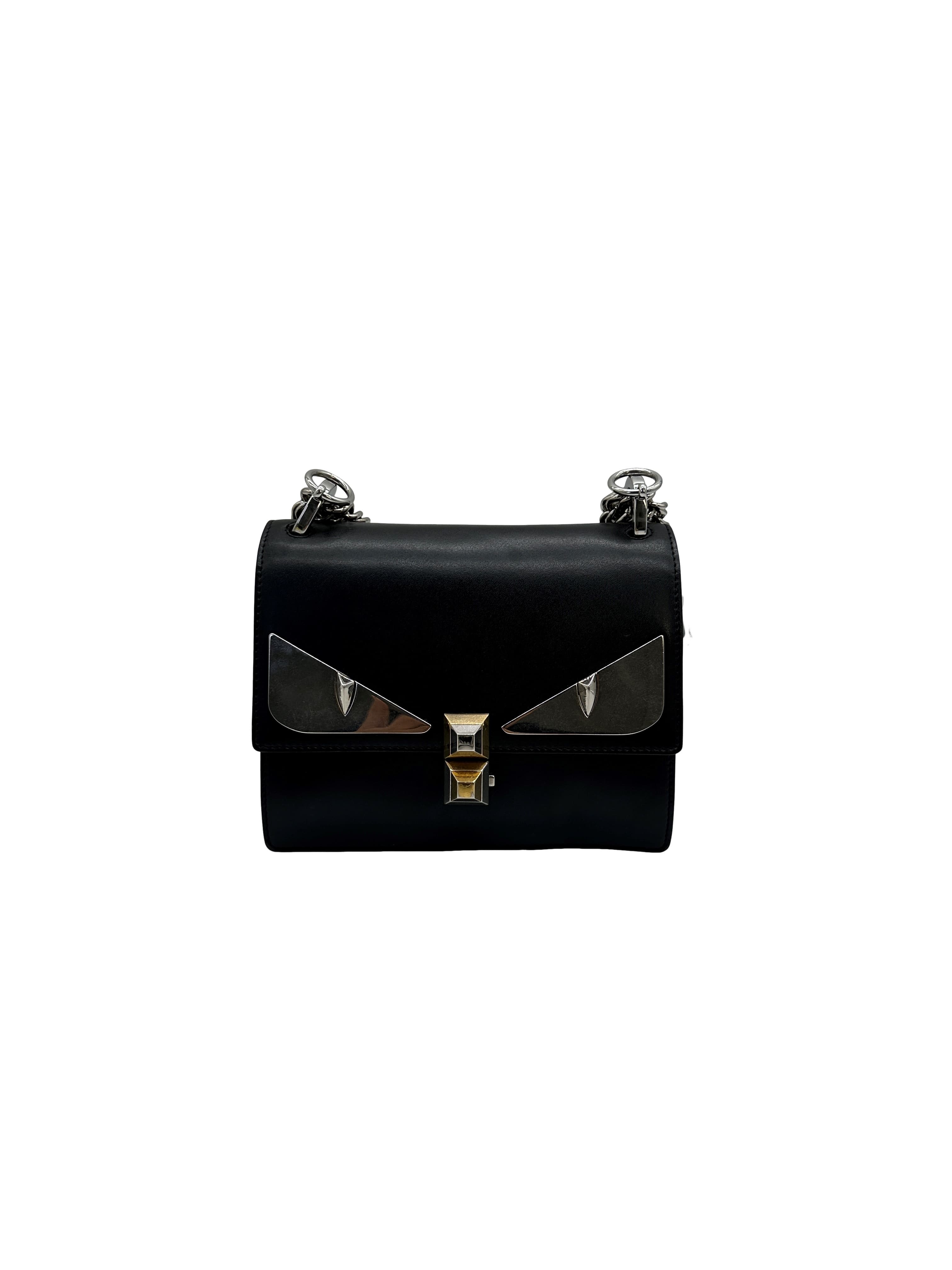 Fendi Monster Kan I Bag Leather Small Black