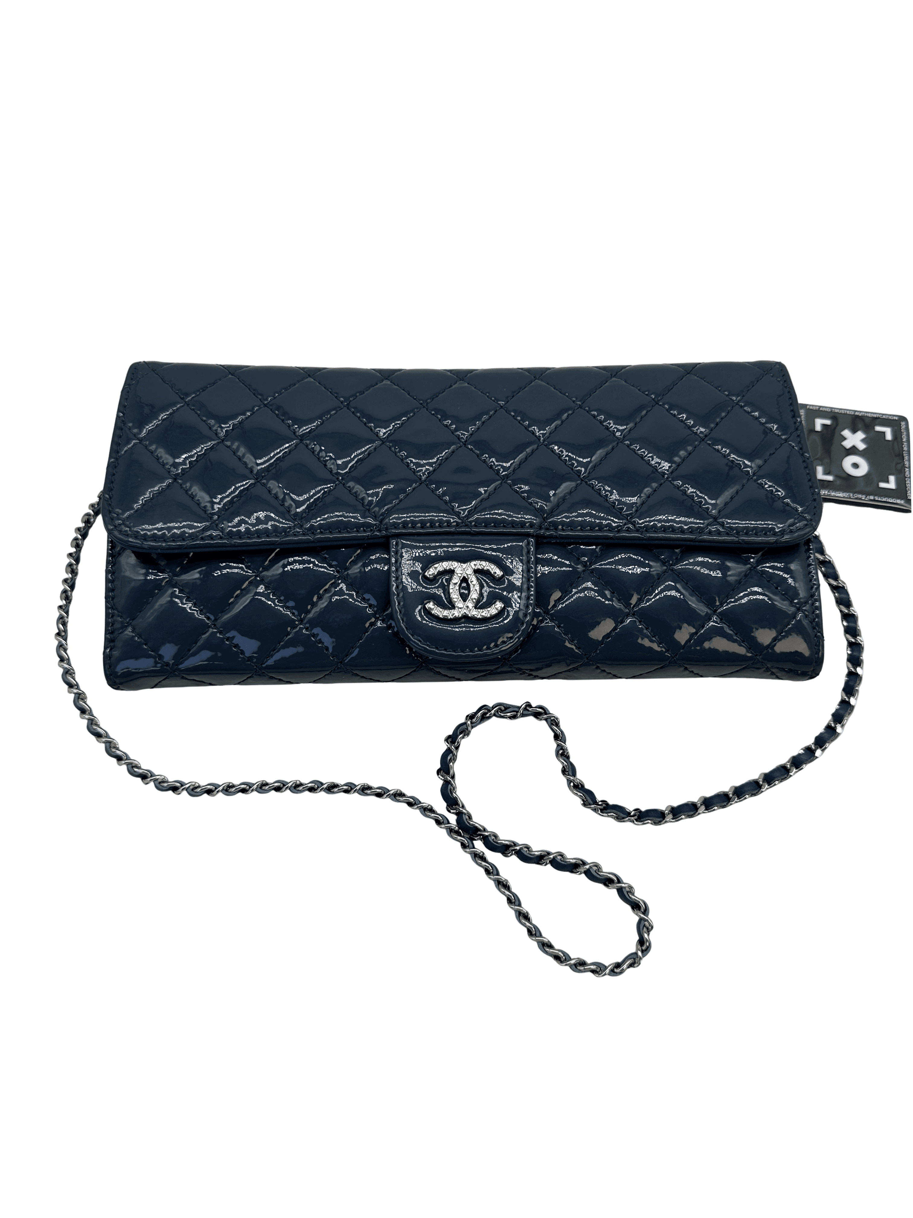 Chanel Quilted Patent Leather Wallet on Chain