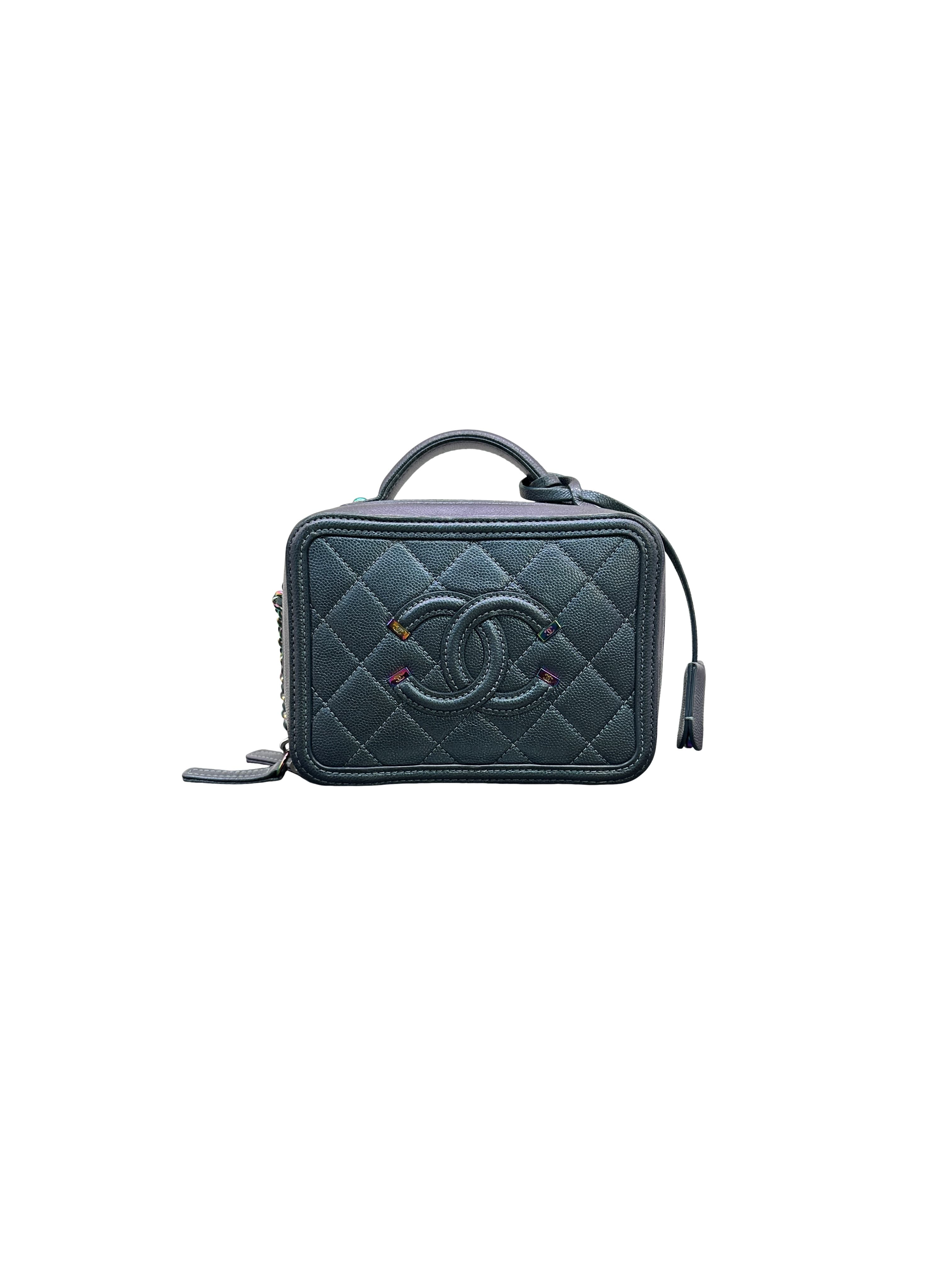 Chanel Medium Filigree Vanity Case - Blue Crossbody Bags