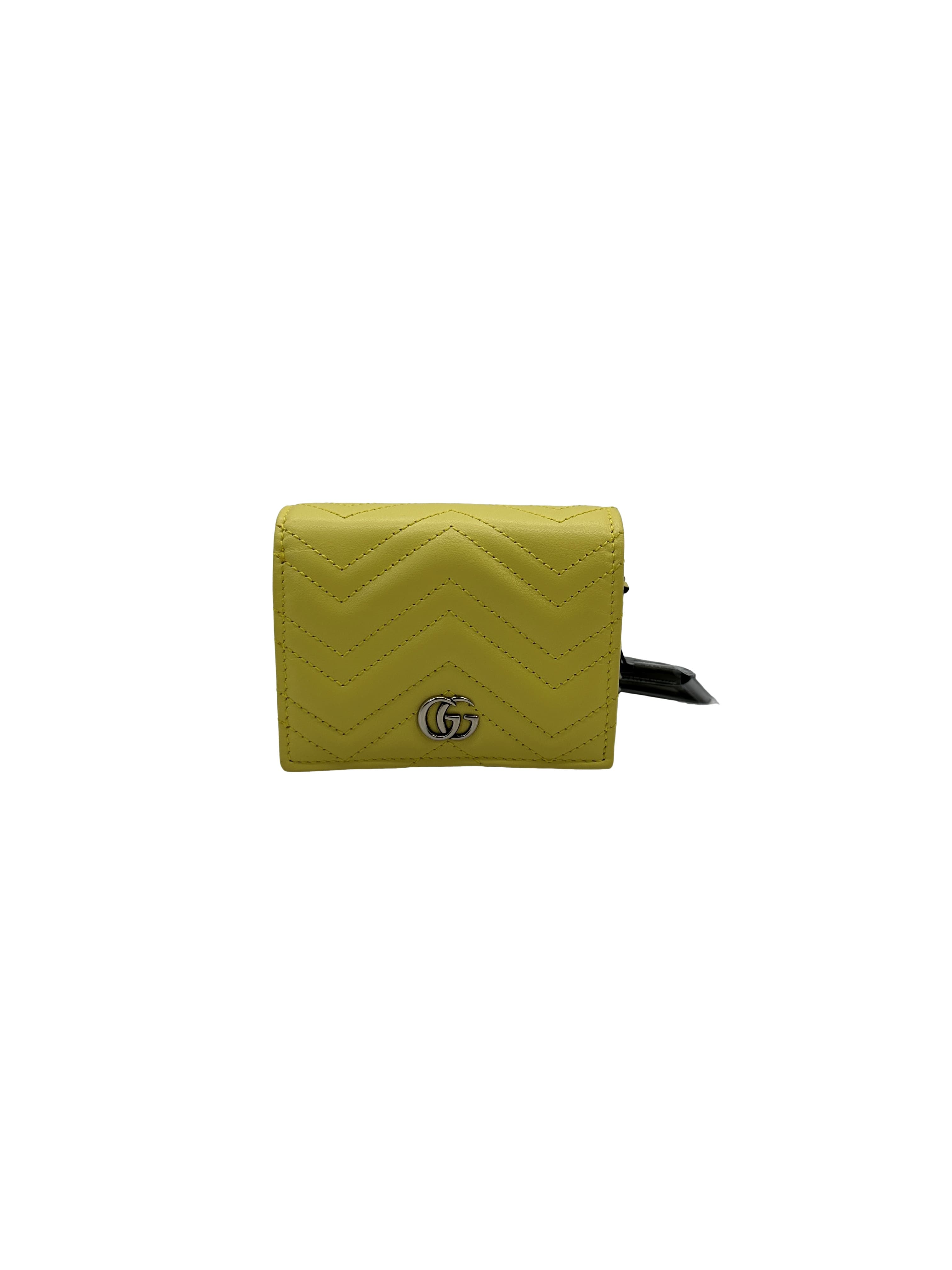 Gucci GG Marmont Card Case on Chain Matelasse Leather