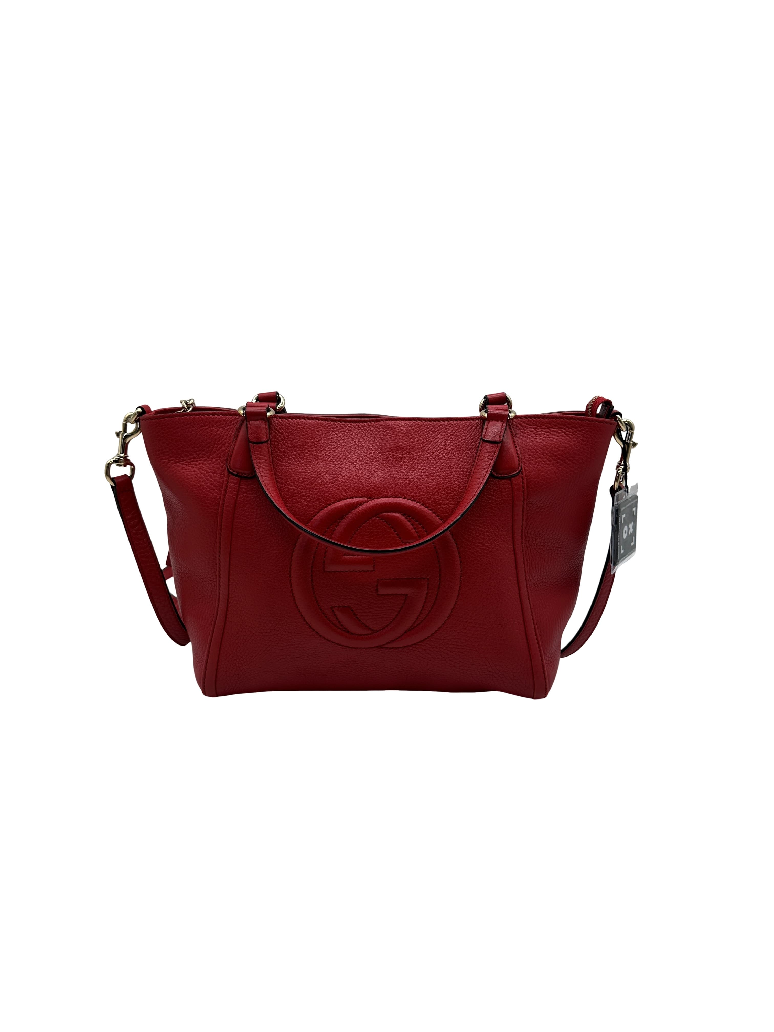 Gucci Pebbled Calfskin Small Soho Top Handle Bag