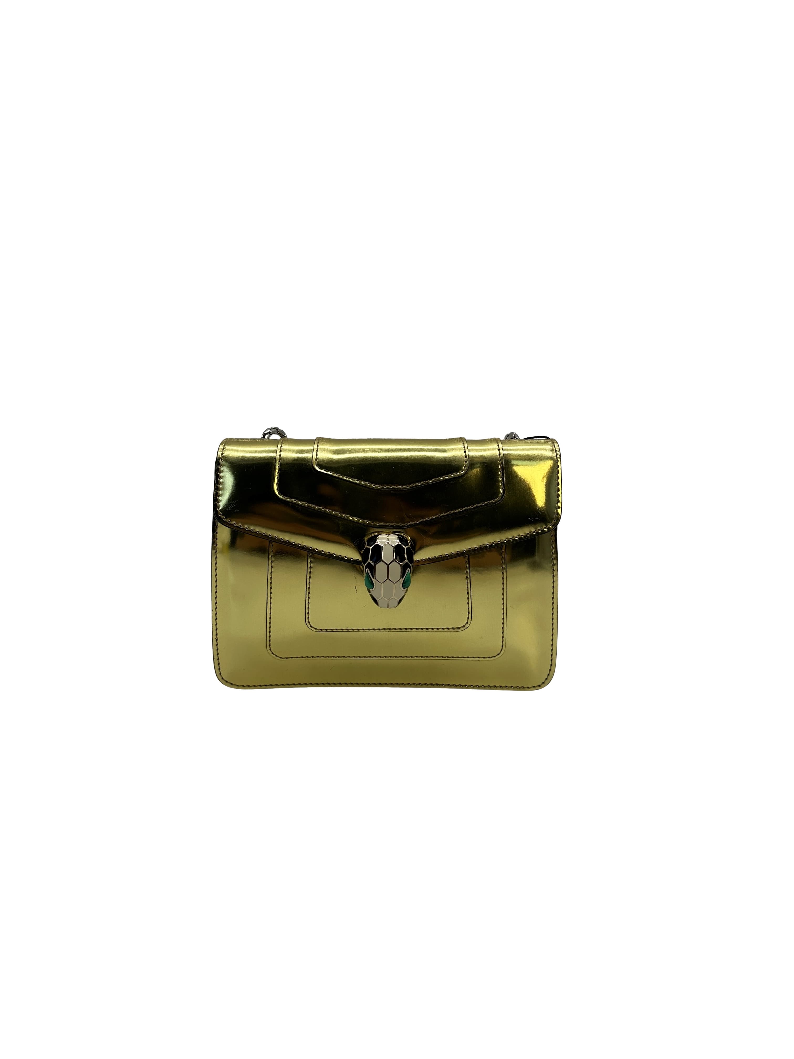 Bvlgari Serpenti Forever Top Handle Bag - Gold Handle Bag