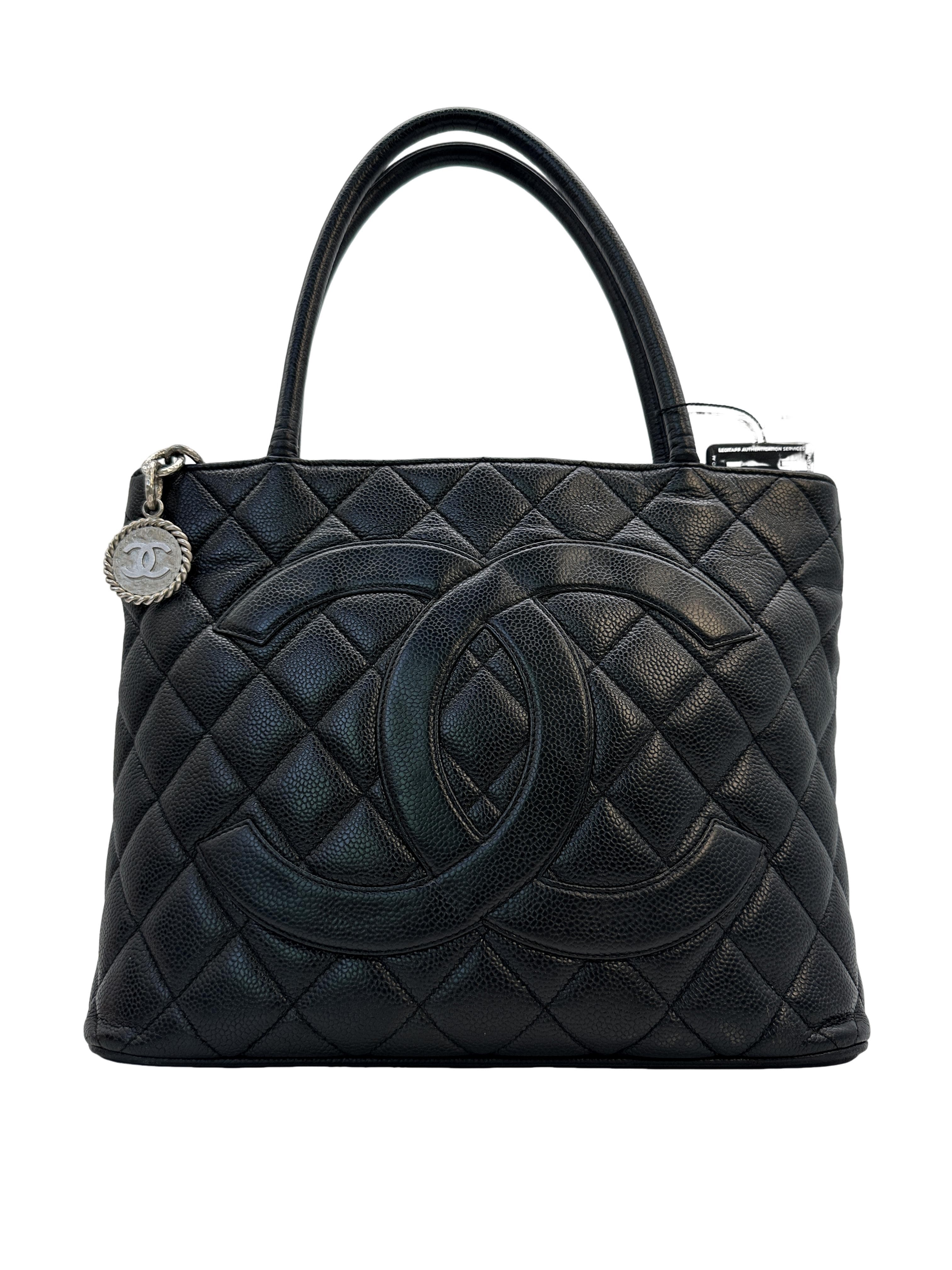 Chanel Caviar Leather Medallion Tote Bag