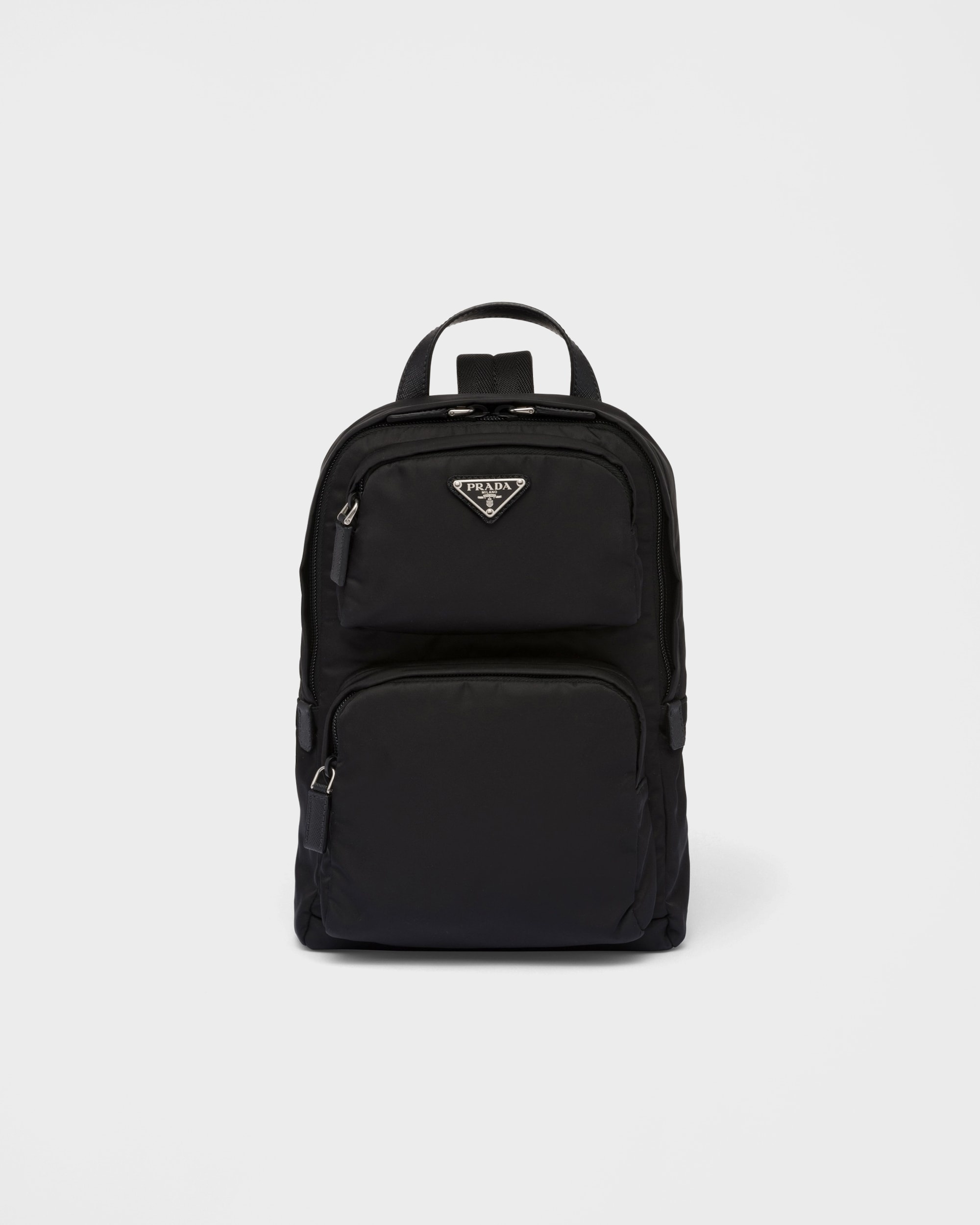 Re-Nylon and Saffiano leather backpack