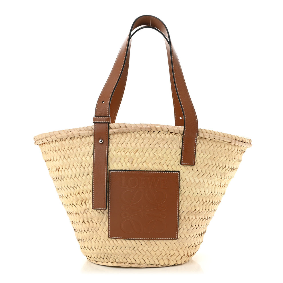 Raffia Basket Tote Bag Natural Tan
