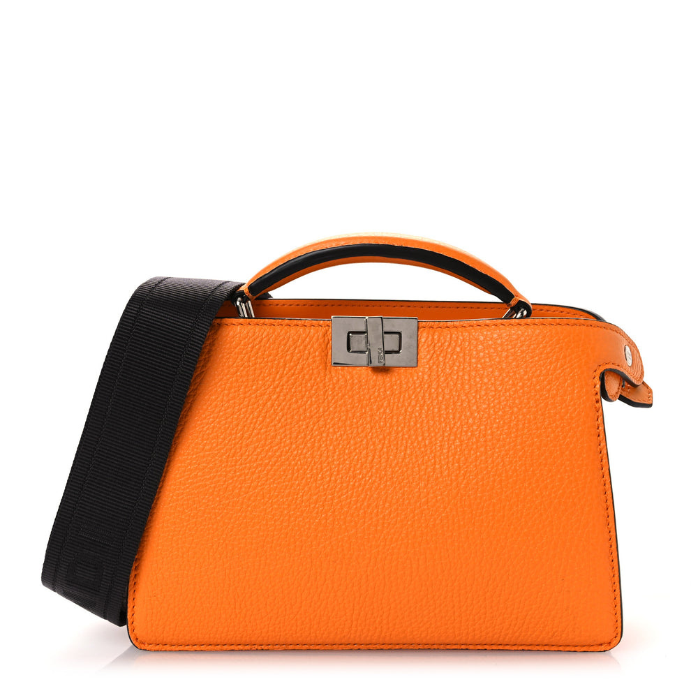 Cuoio Romano Vitello Cover Bi-Color Peekaboo I See U X Cross Satchel Orange