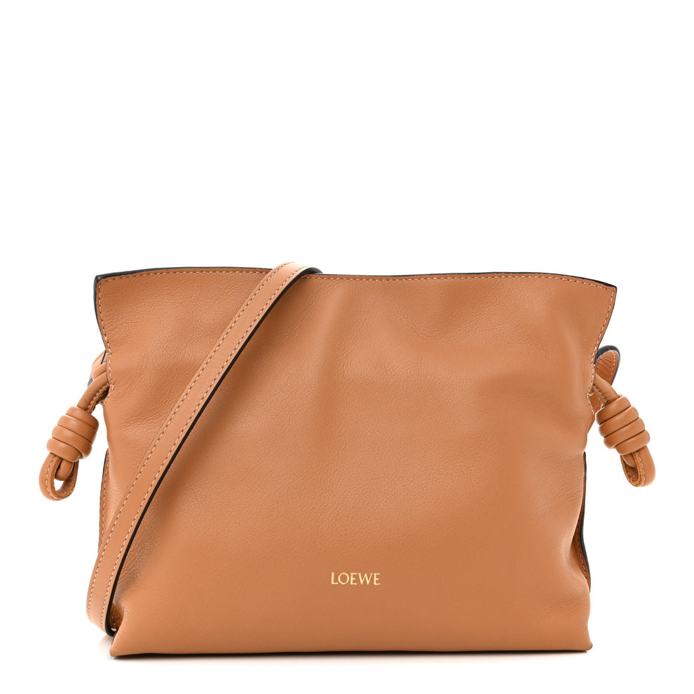 Calfskin Mini Flamenco Knot Clutch Warm Desert