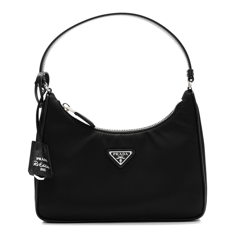Tessuto Nylon Saffiano Mini Re-Edition 2005 Bag Black