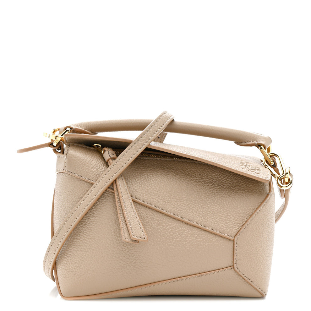 Calfskin Mini Puzzle Edge Bag Sand