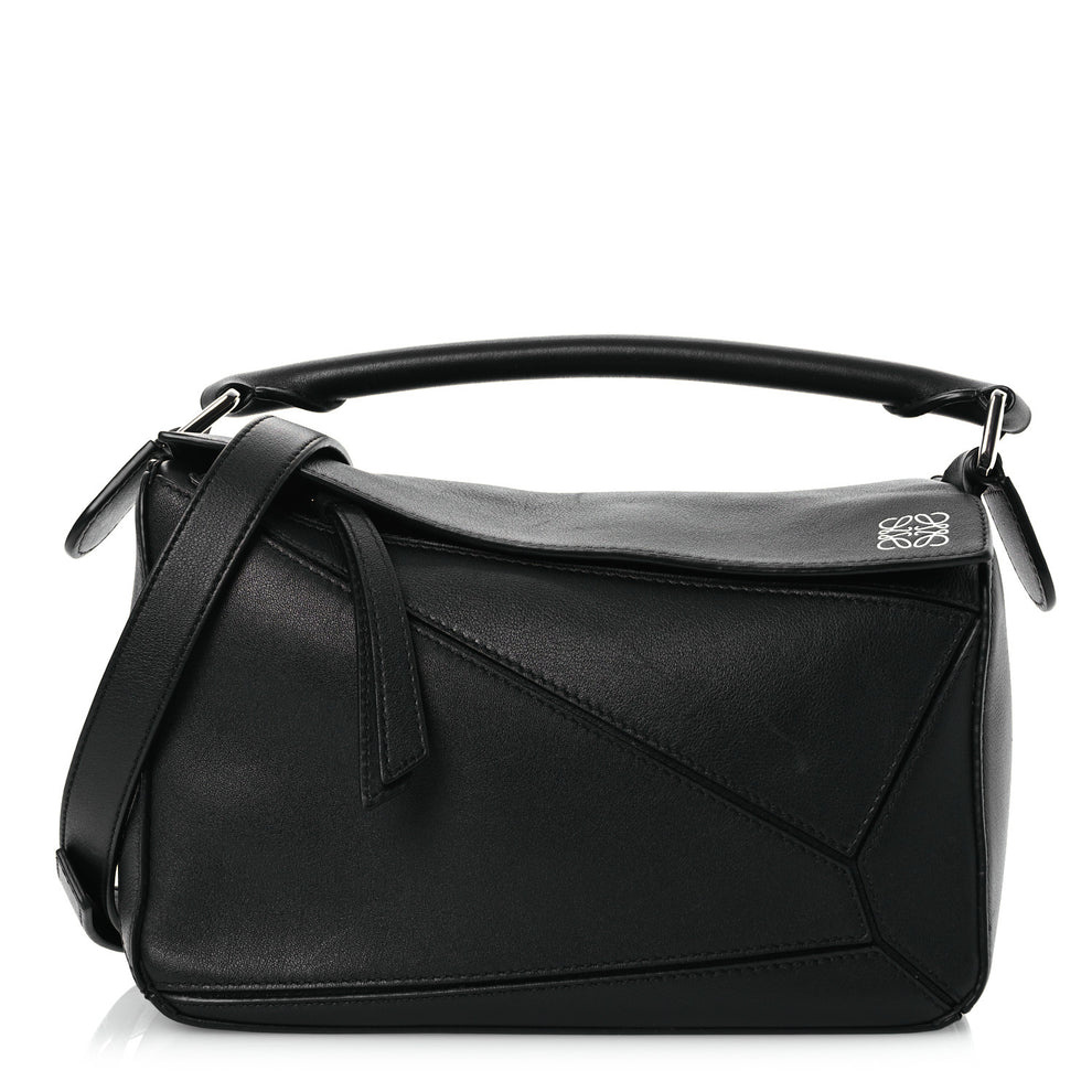 Calfskin Small Puzzle Bag Black