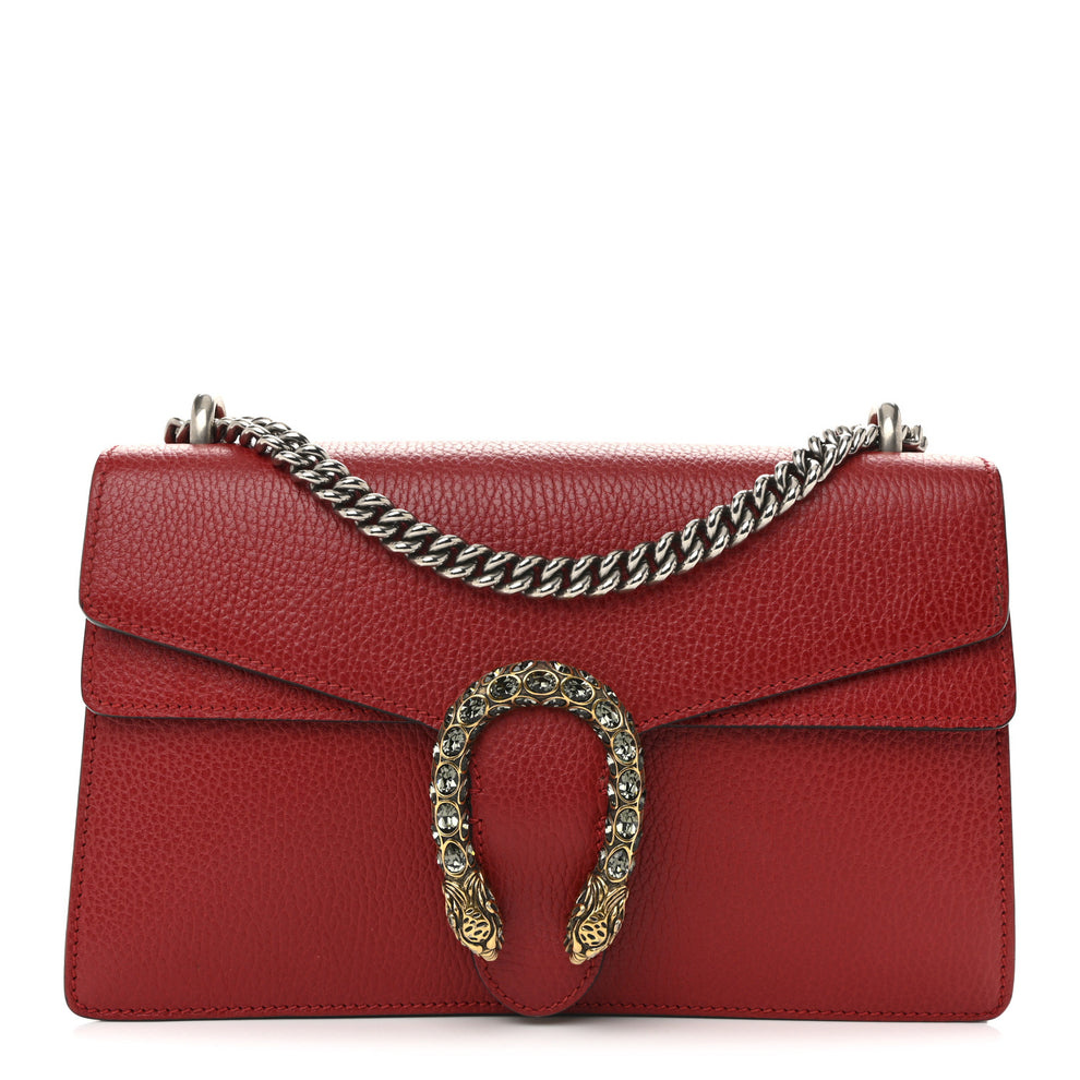 Dollar Calfskin Swarovski Crystal Small Dionysus Shoulder Bag Hibiscus Red