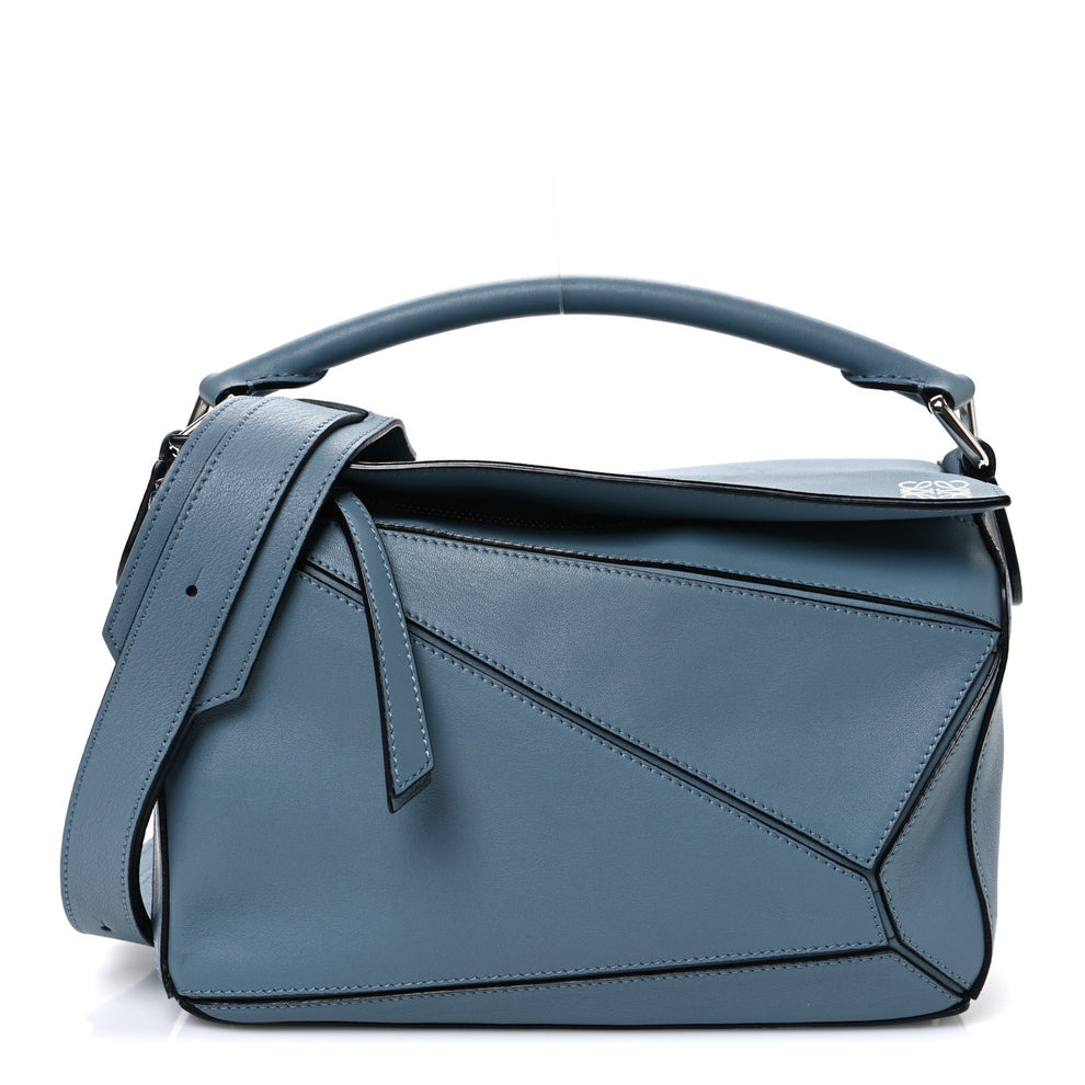 Calfskin Small Puzzle Bag Stone Blue