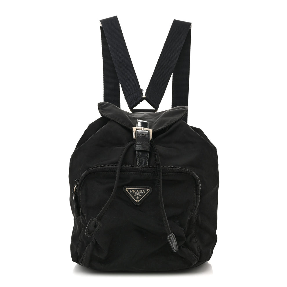 Nylon Vela Mini Cinch Backpack Black