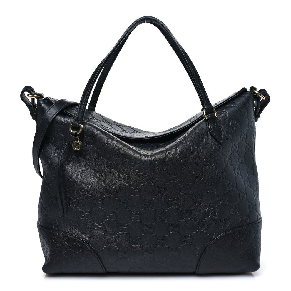 Guccissima Medium Bree Foldover Tote Black