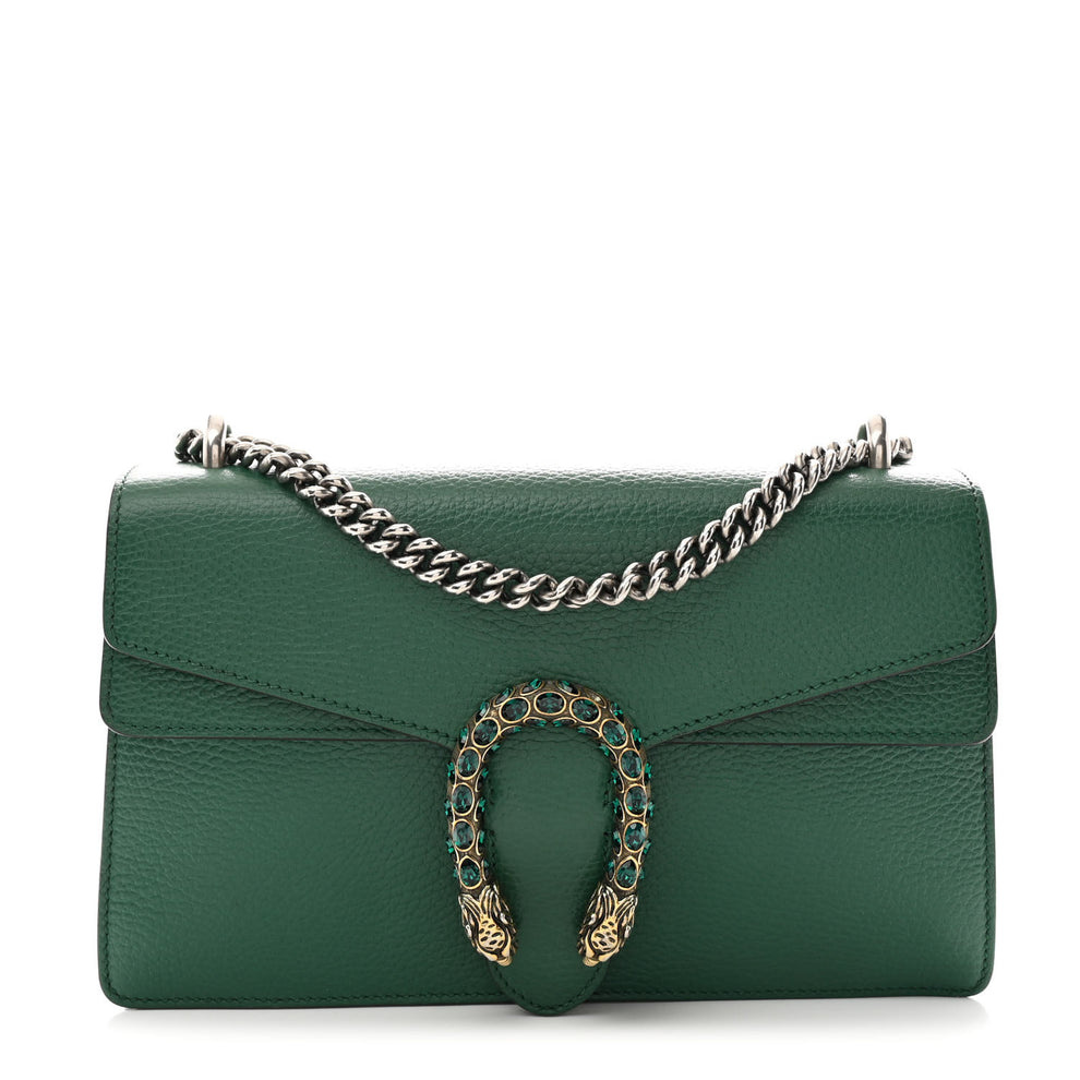Pebbled Calfskin Small Dionysus Shoulder Bag Emerald