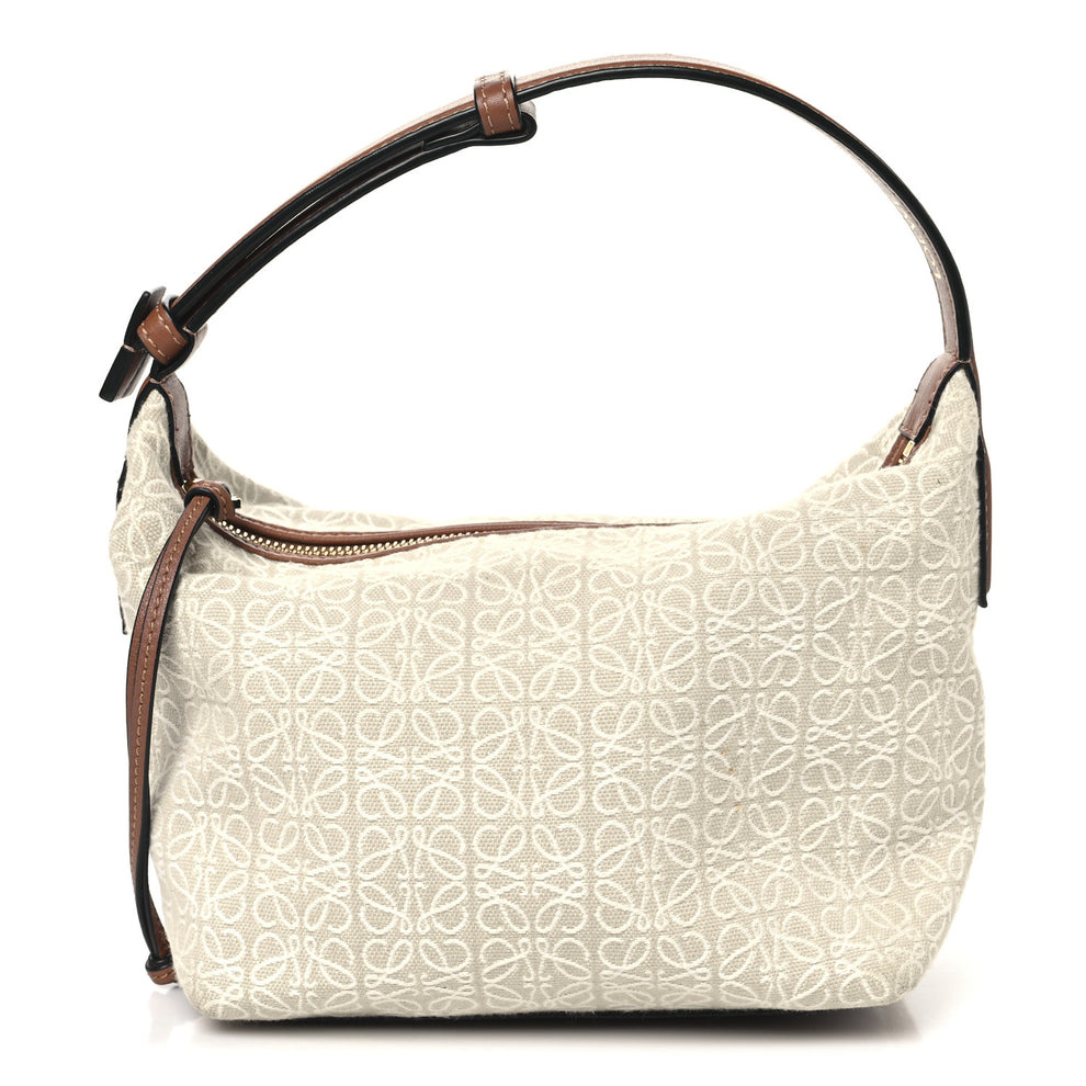 Jacquard Anagram Calfskin Small Cubi Bag Ecru Tan