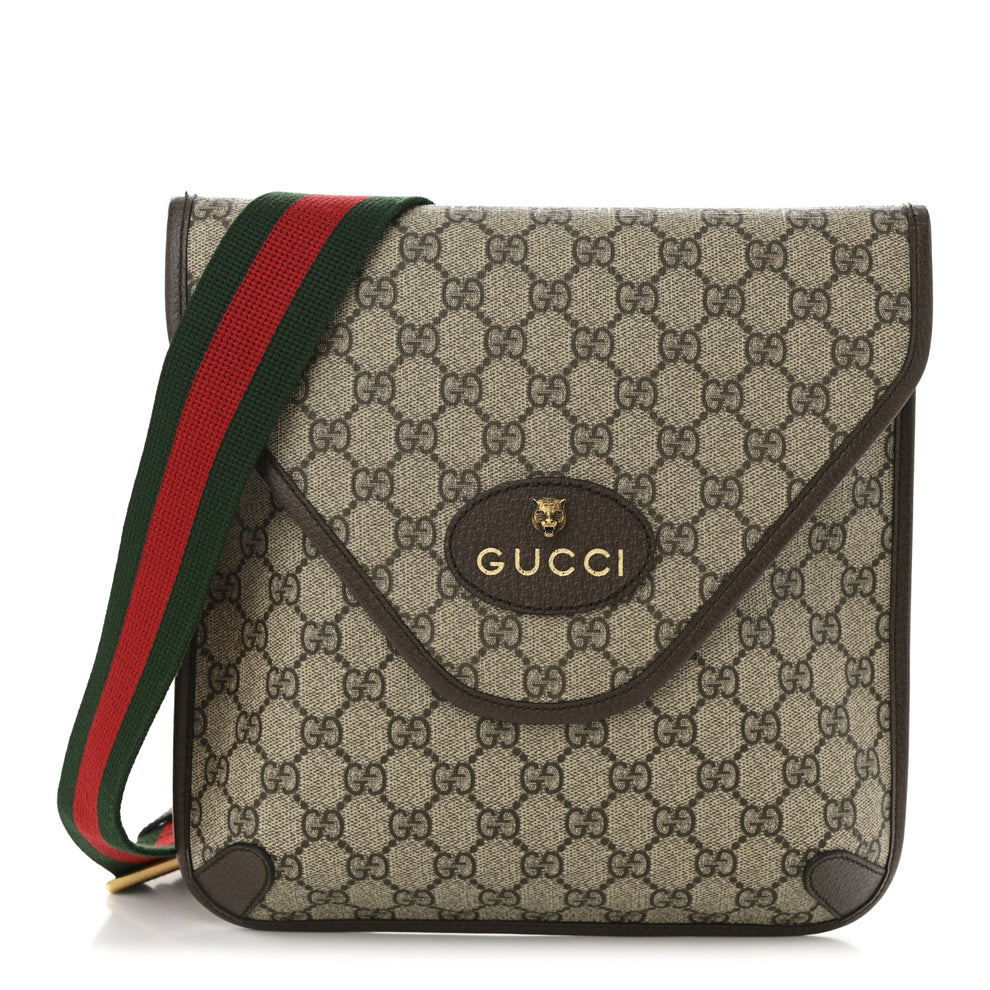 GG Supreme Monogram Web Medium Neo Vintage Flap Messenger Bag Beige New Acero