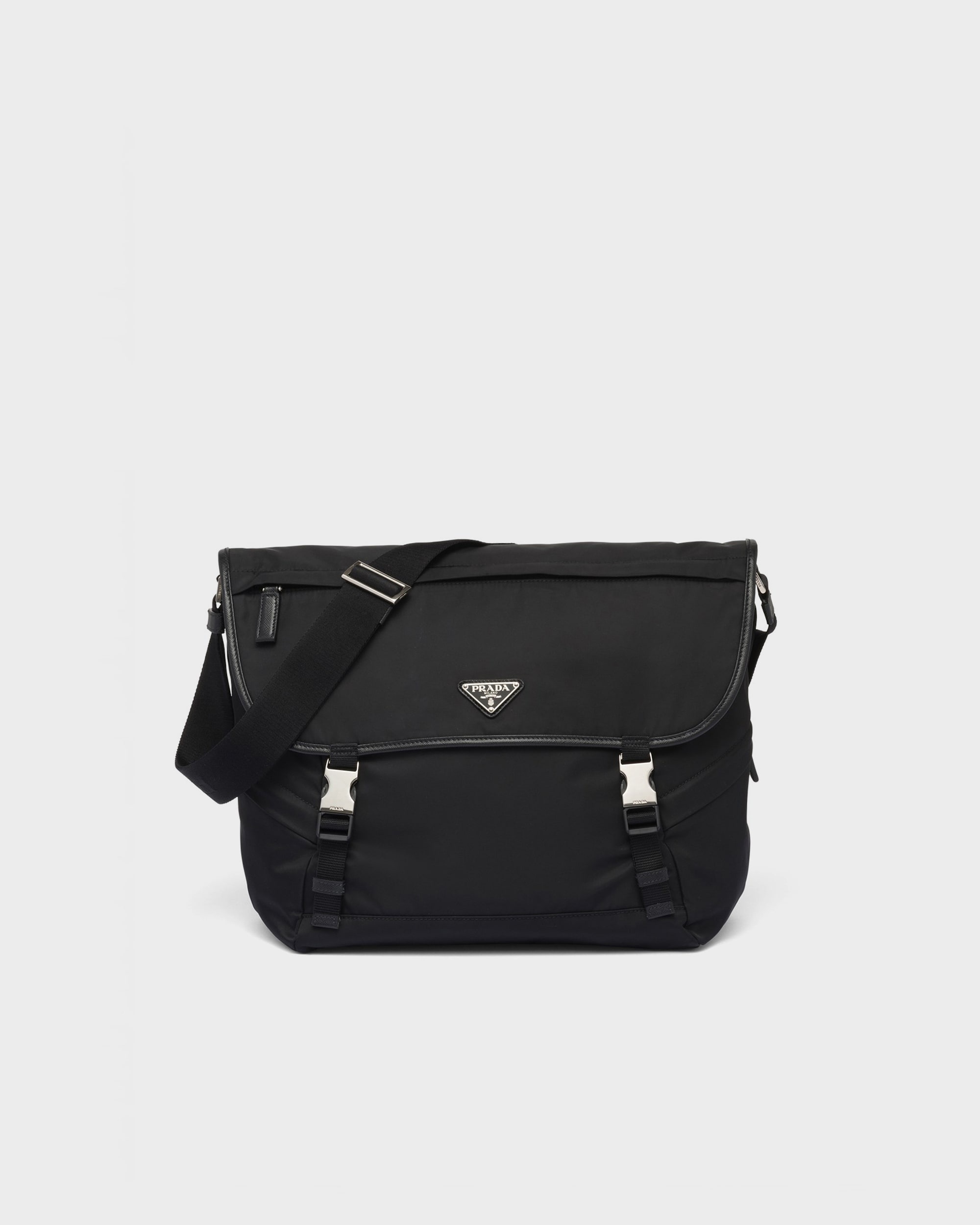 Re-Nylon and Saffiano leather shoulder bag