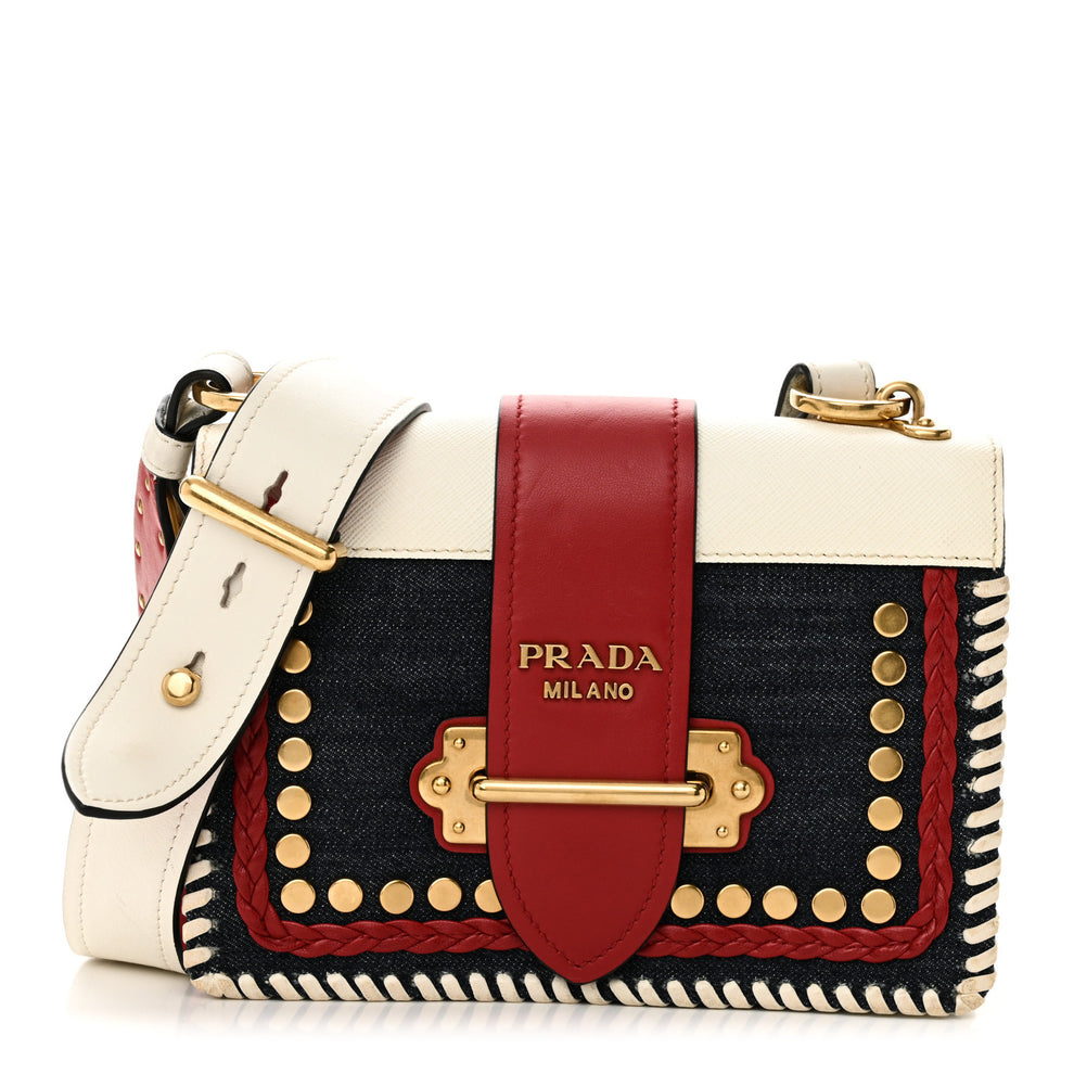 City Calf Denim Cahier Bag Blue Fuoco