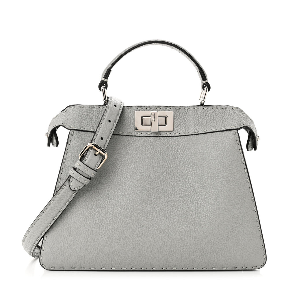 Cuoio Romano Selleria Bi-Color Small Peekaboo I SEE U Satchel Ghiaccio Asfalto