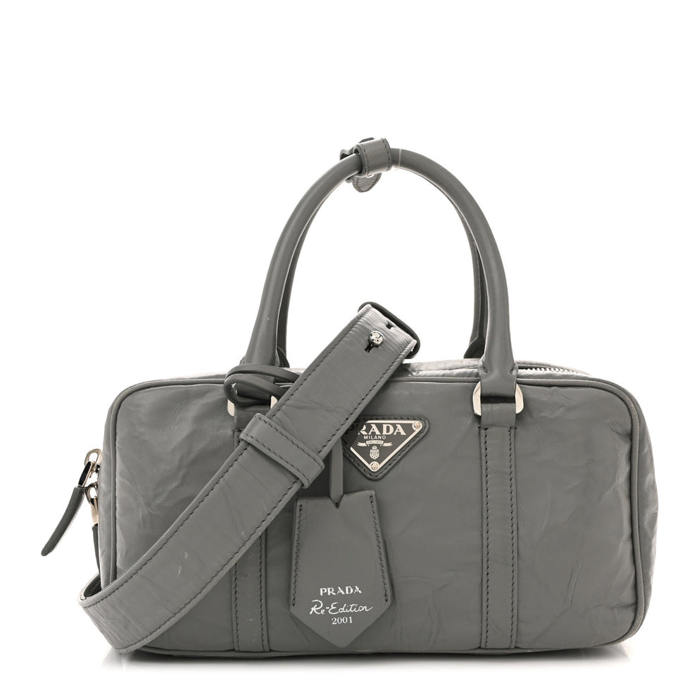 Nappa Antique Small Re-Edition 2001 Two Handle Crossbody Bag Ardesia