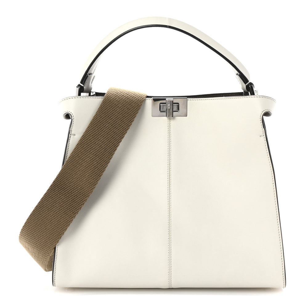 Vitello Seta Glazed Fabric FF 1974 Medium Peekaboo X-Lite Latte Mogano Panna