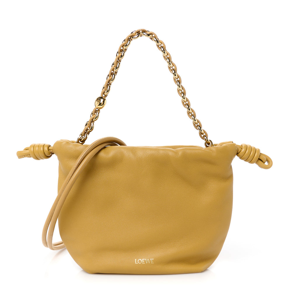 Mellow Nappa Donut Chain Mini Flamenco Knot Clutch Sahara