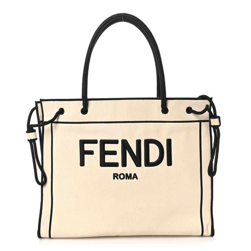 Canvas Logo Large Shopping Tote Grezzo Black