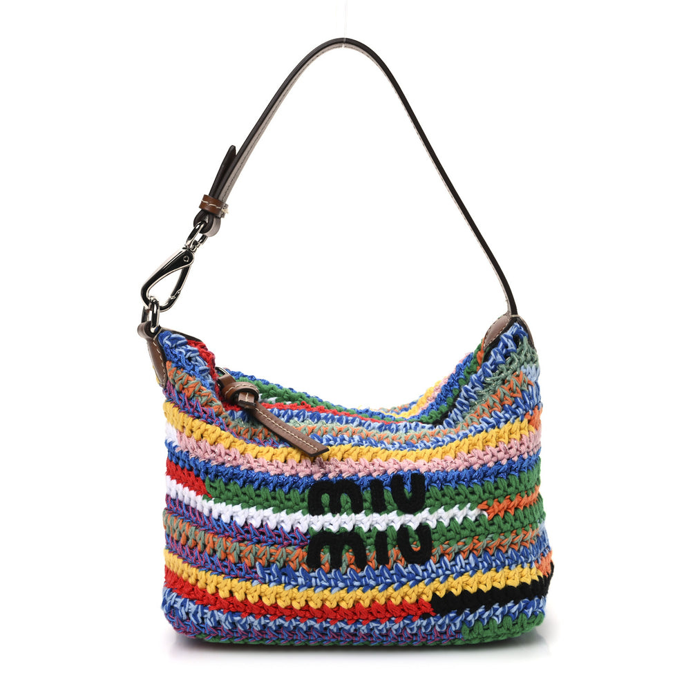 Fabric Crochet Pouch Multicolor