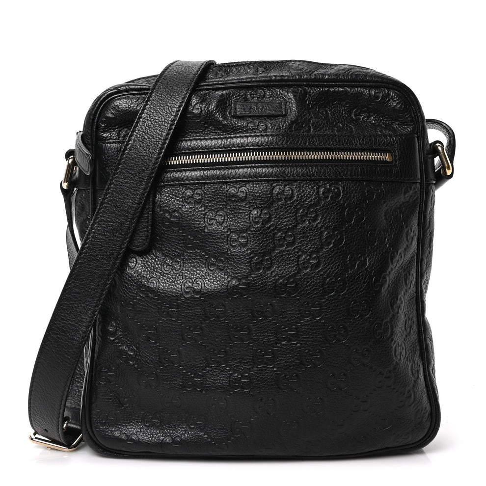Guccissima Flat Messenger Bag Black