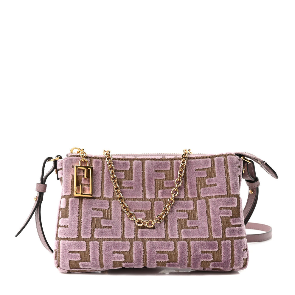 Velvet Jacquard FF Baguette Pouch Dusty Mauve