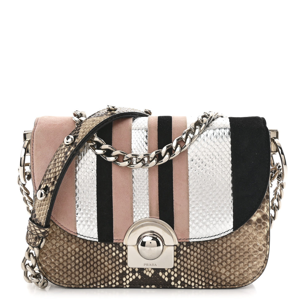 Metallic Ayers Suede Arcade Crossbody Bag Multicolor